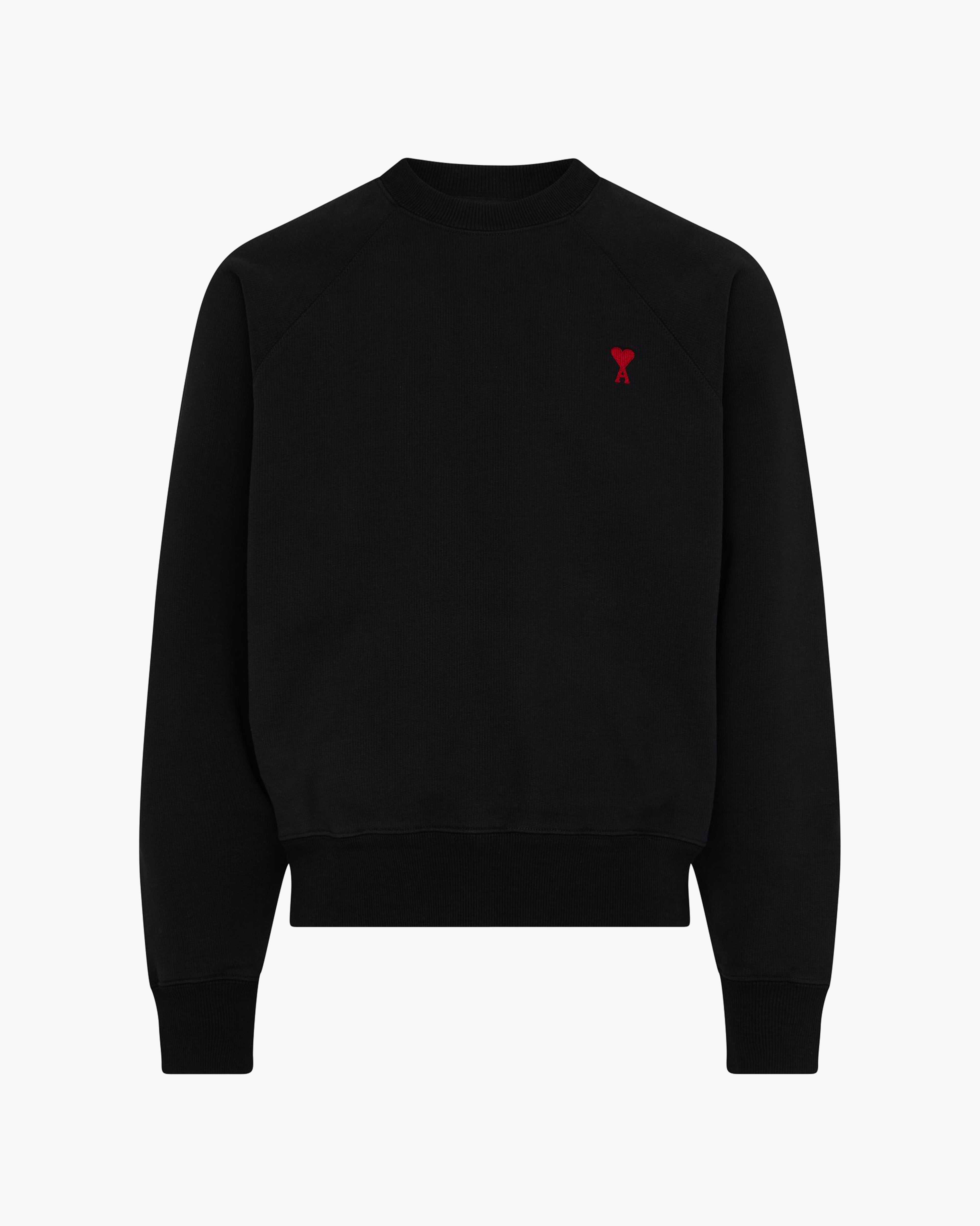 Ami Paris Pull Noir Col Rond Ami de Coeur Noir - Dimension Stores