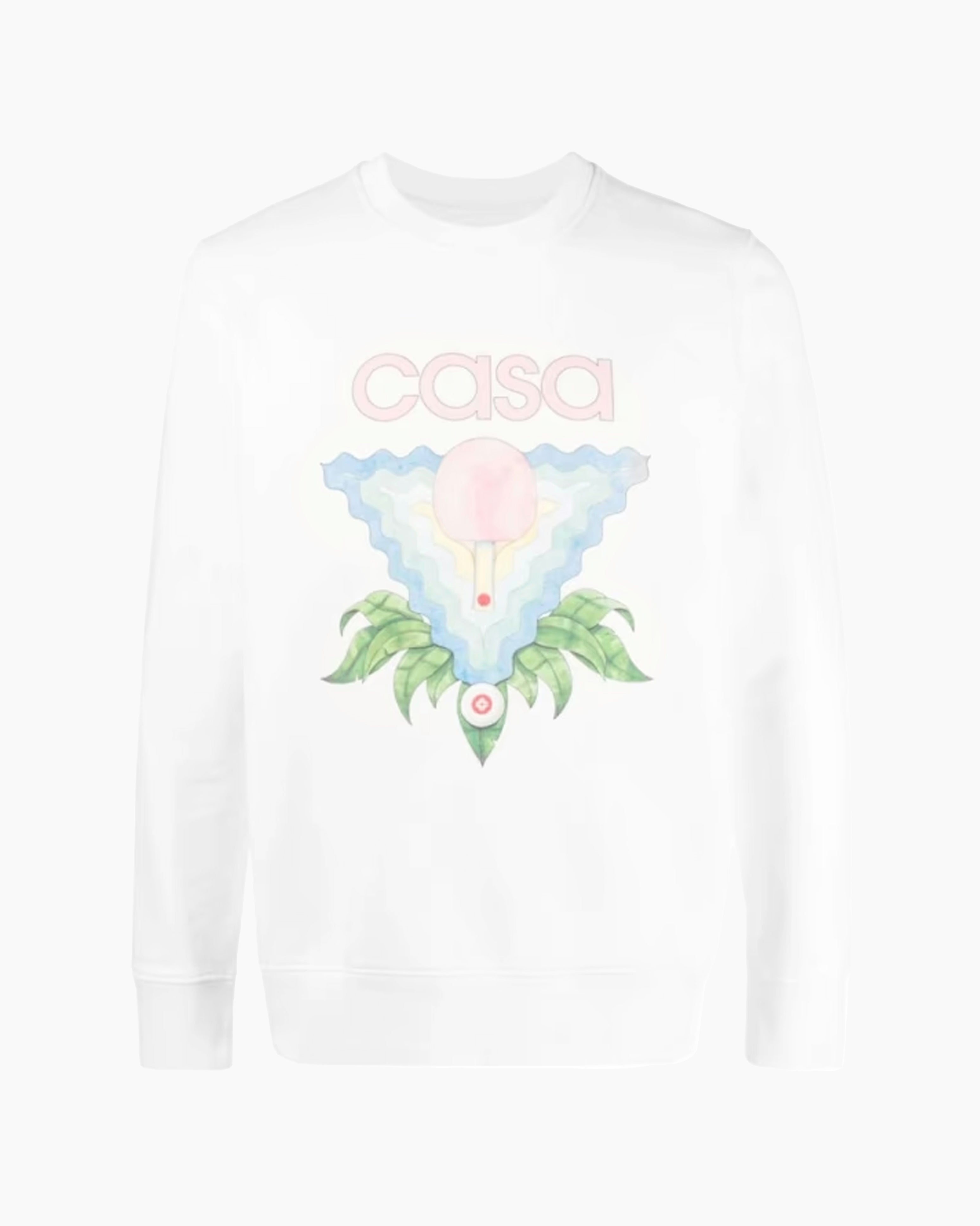 Casablanca Sweatshirt Memphis Icon Crewneck Blanc - Dimension Stores
