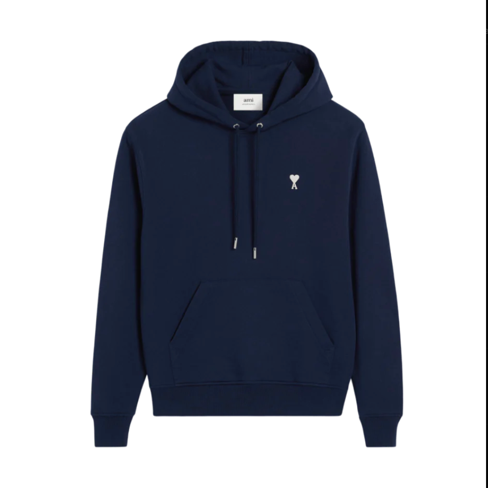 Ami Paris Hoodie Bleu Ami de Coeur Blanc