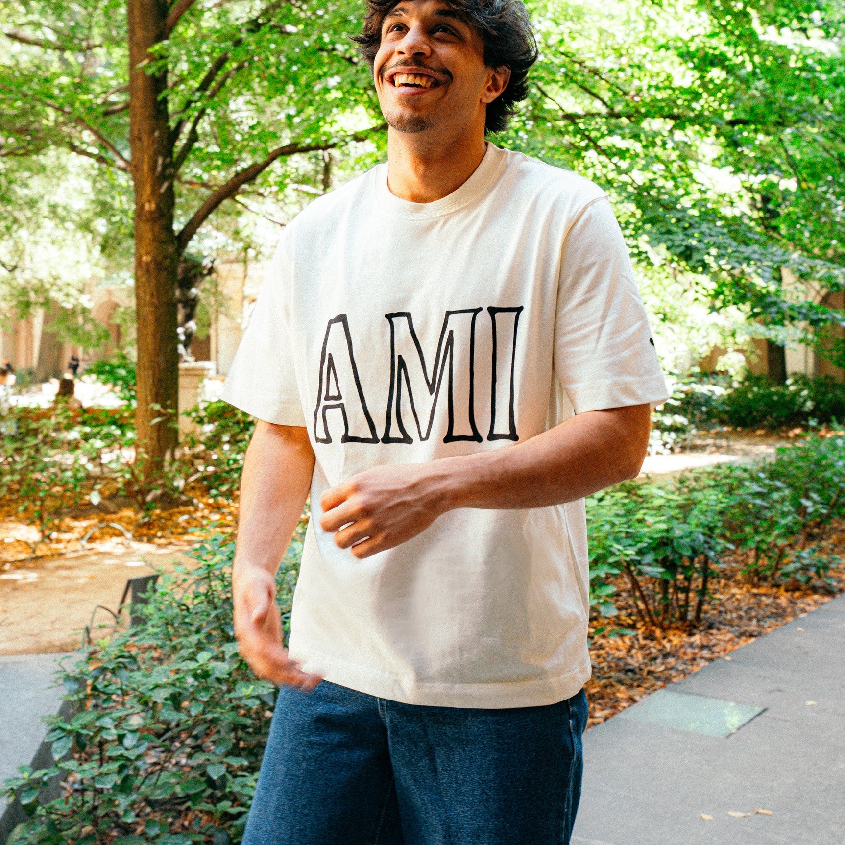 Ami Paris T-shirt Crème Logo