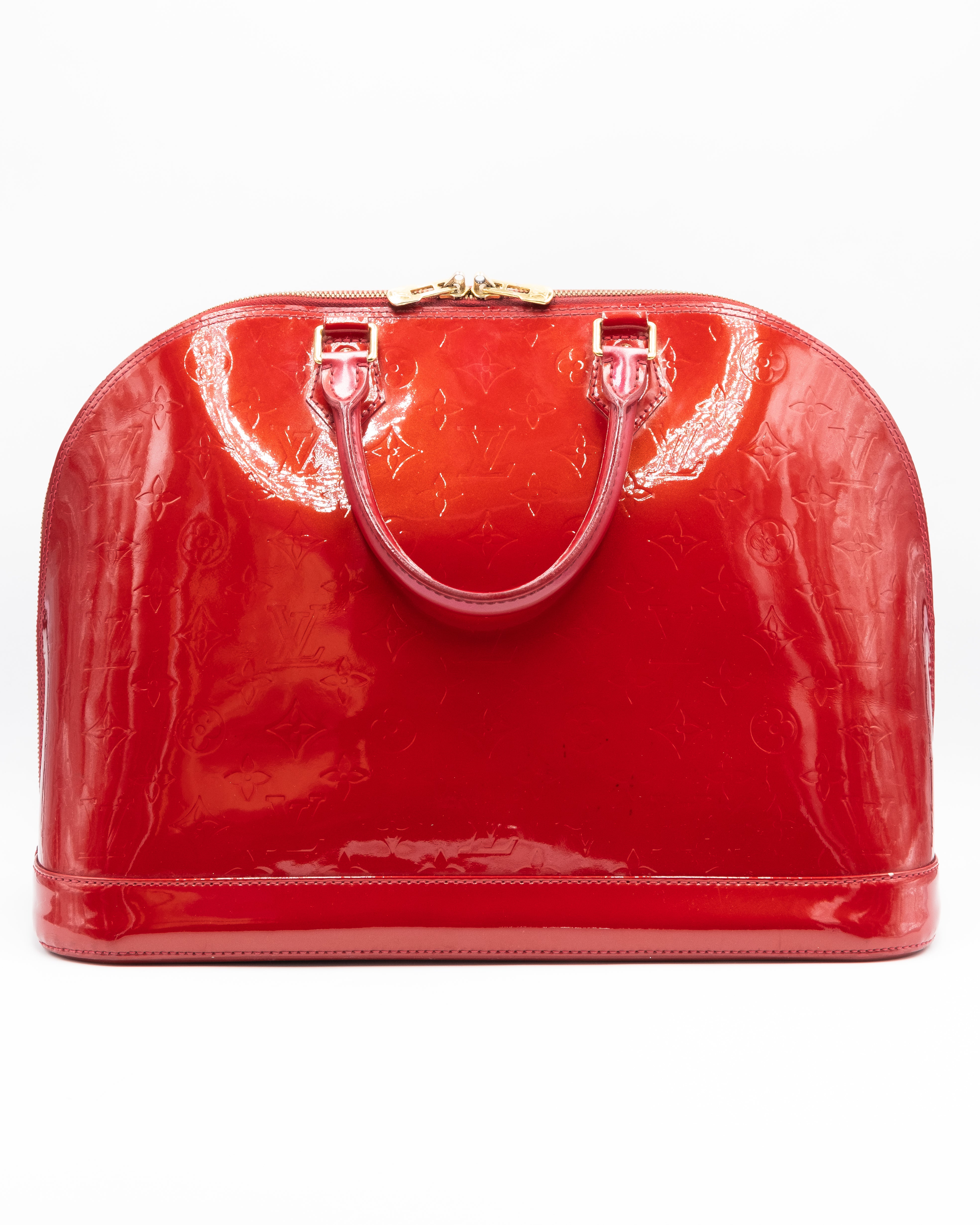 Louis Vuitton Sac à main Alma MM Vernis Rouge