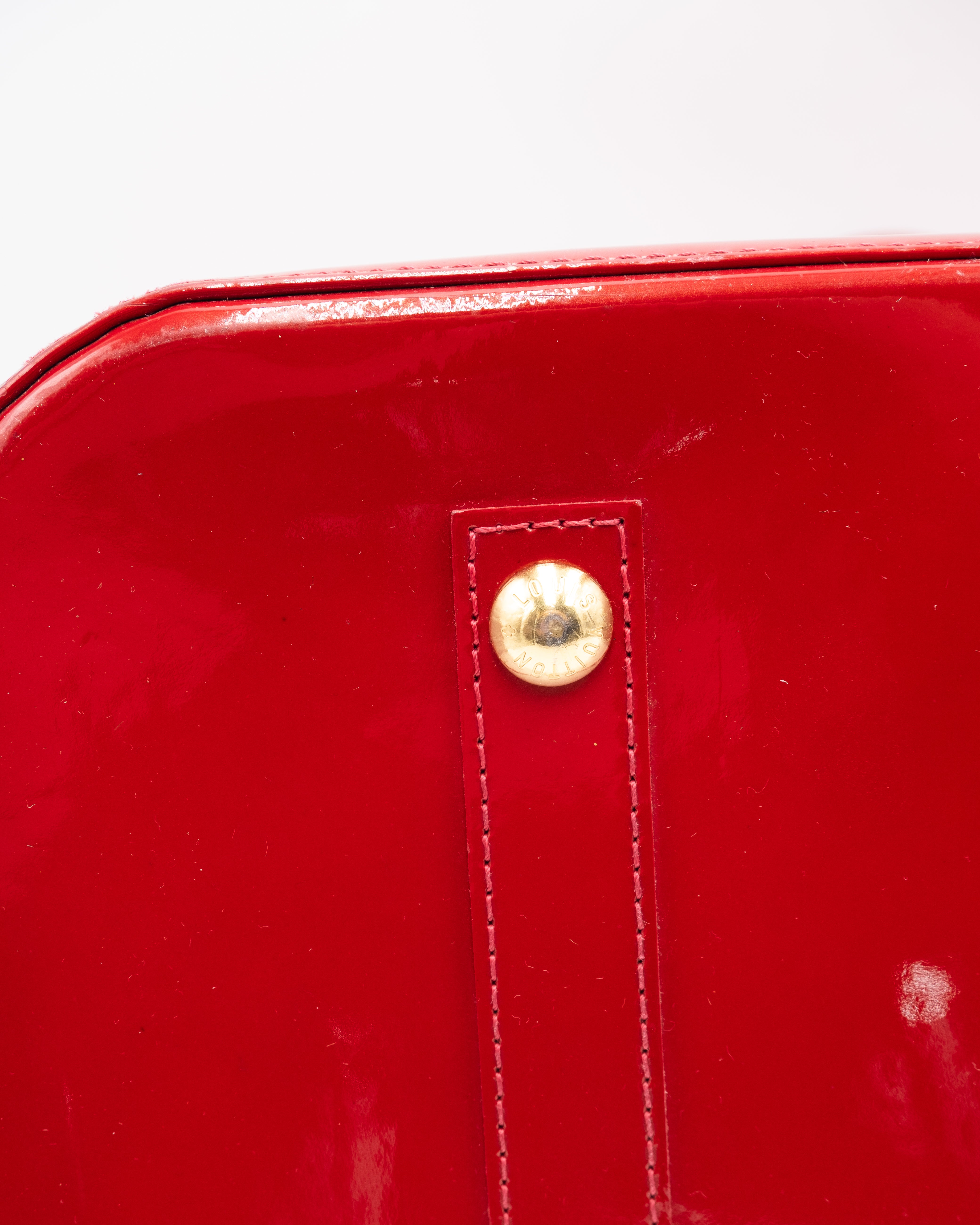 Louis Vuitton Sac à main Alma MM Vernis Rouge