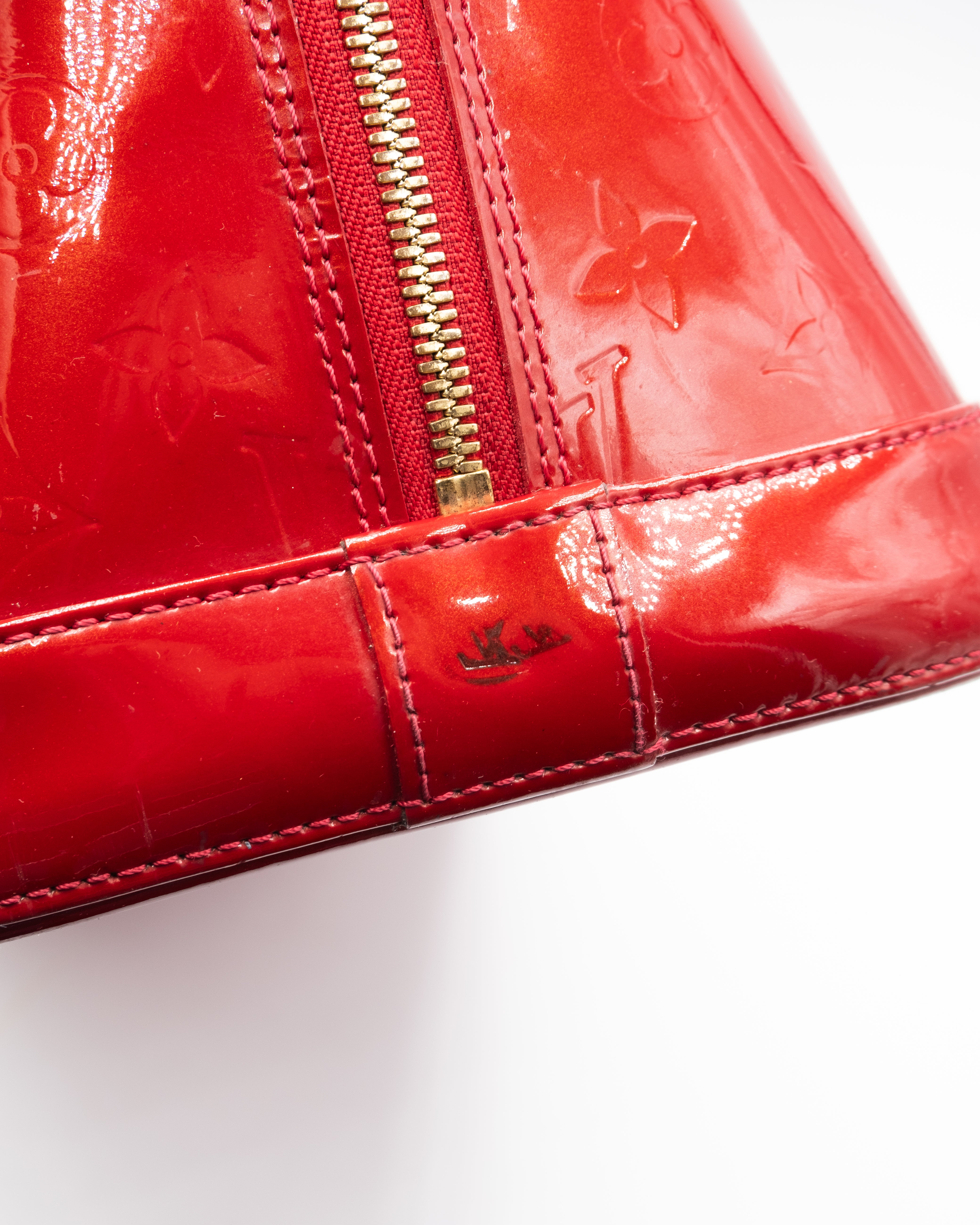 Louis Vuitton Sac à main Alma MM Vernis Rouge