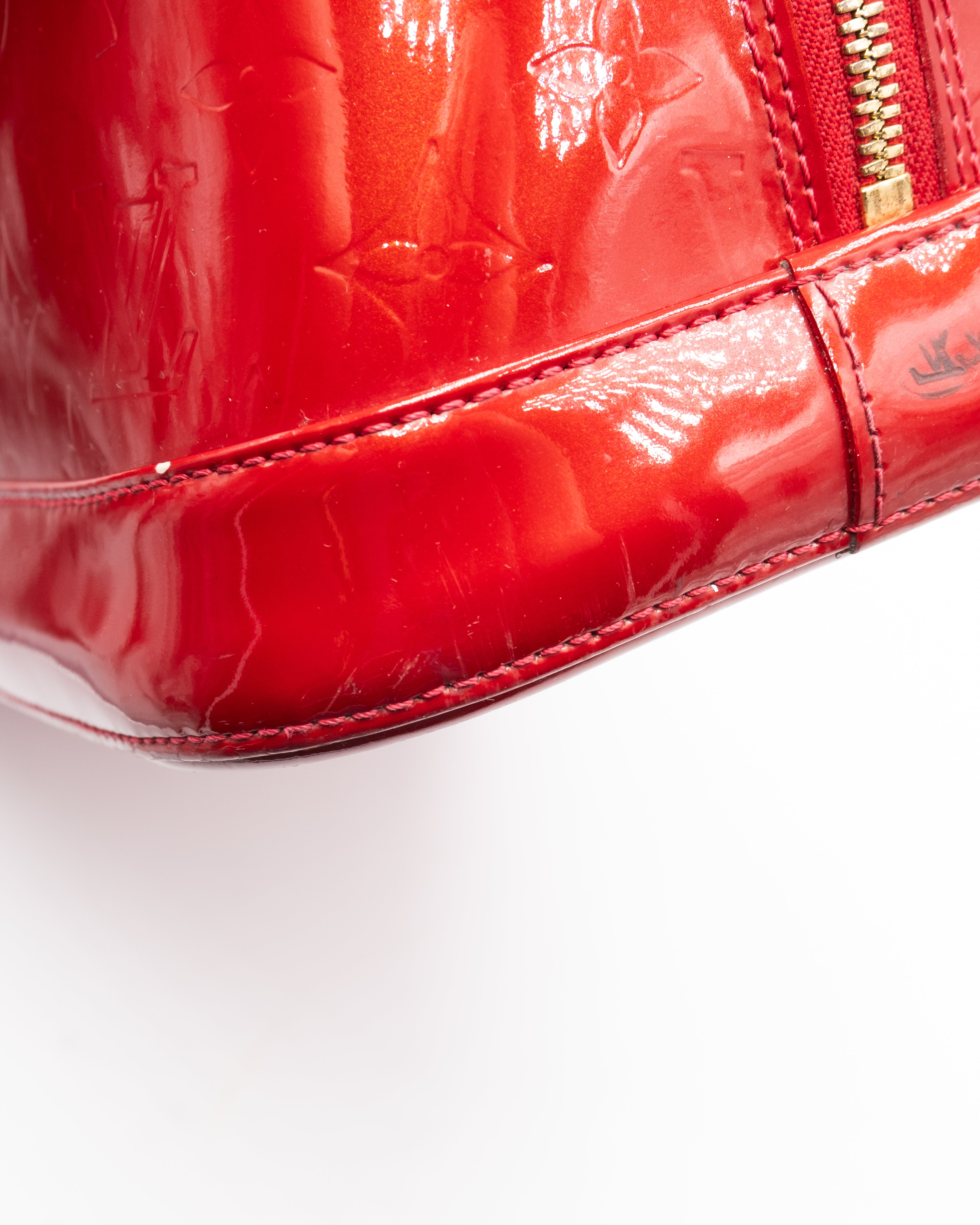 Louis Vuitton Sac à main Alma MM Vernis Rouge