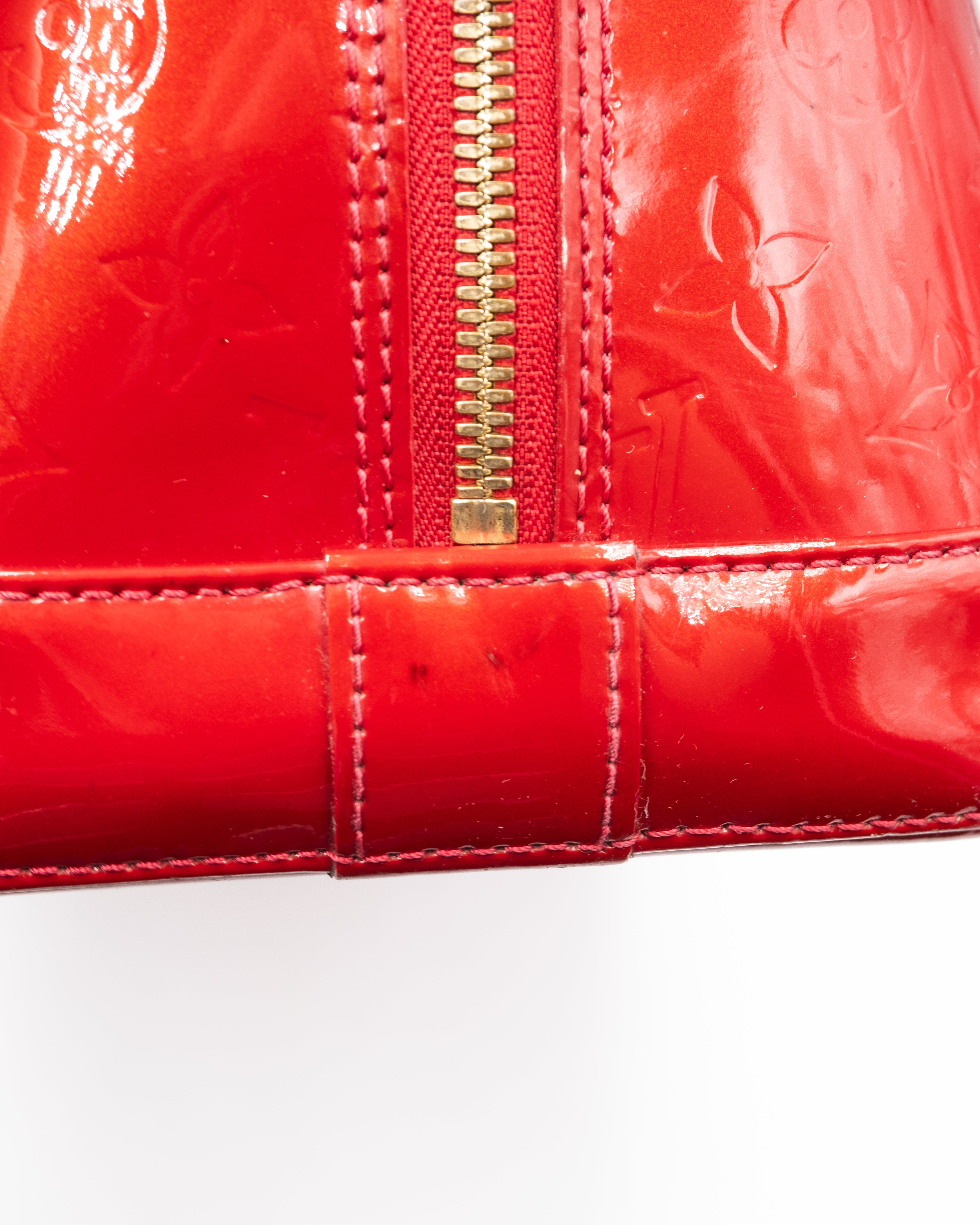 Louis Vuitton Sac à main Alma MM Vernis Rouge