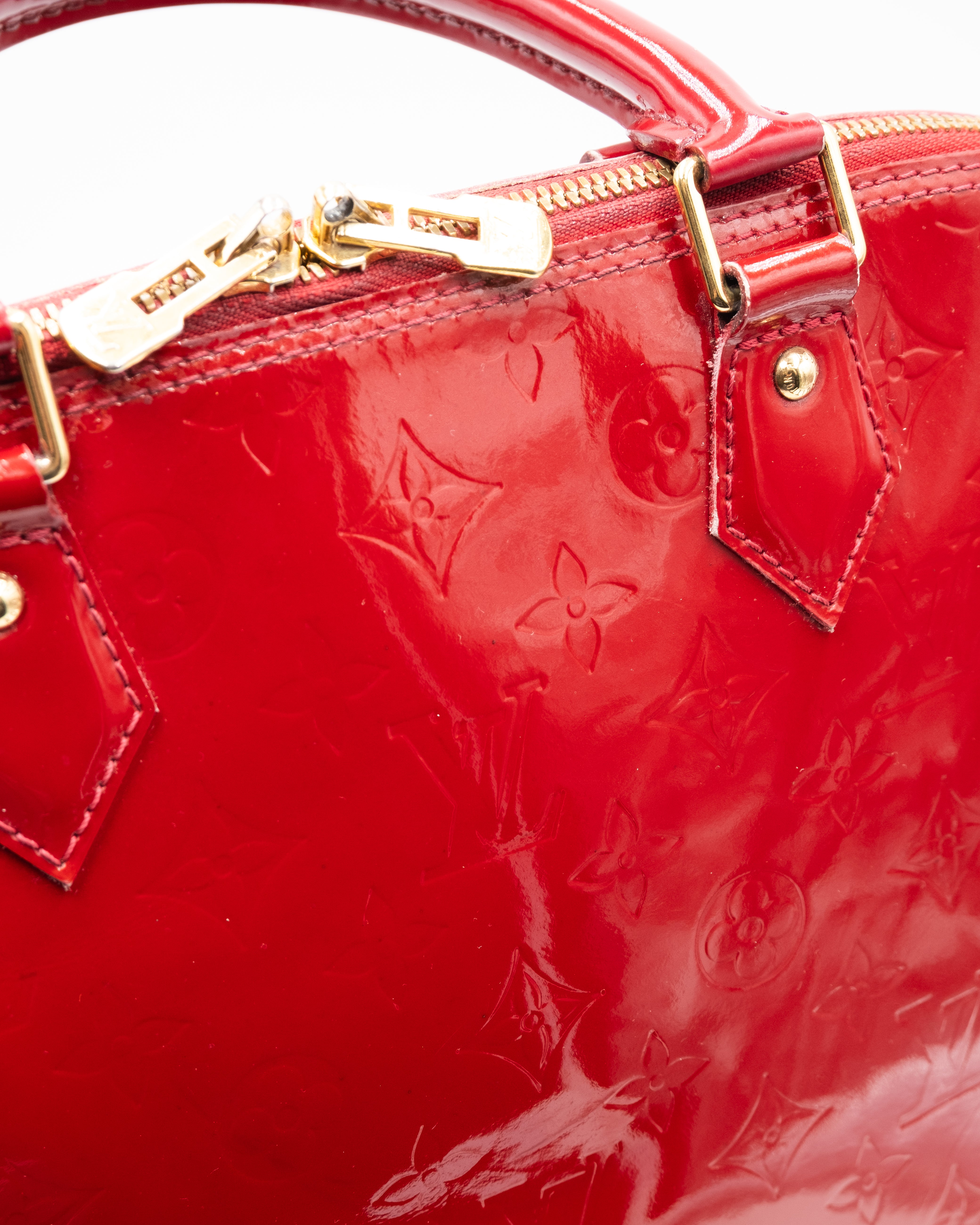 Louis Vuitton Sac à main Alma MM Vernis Rouge