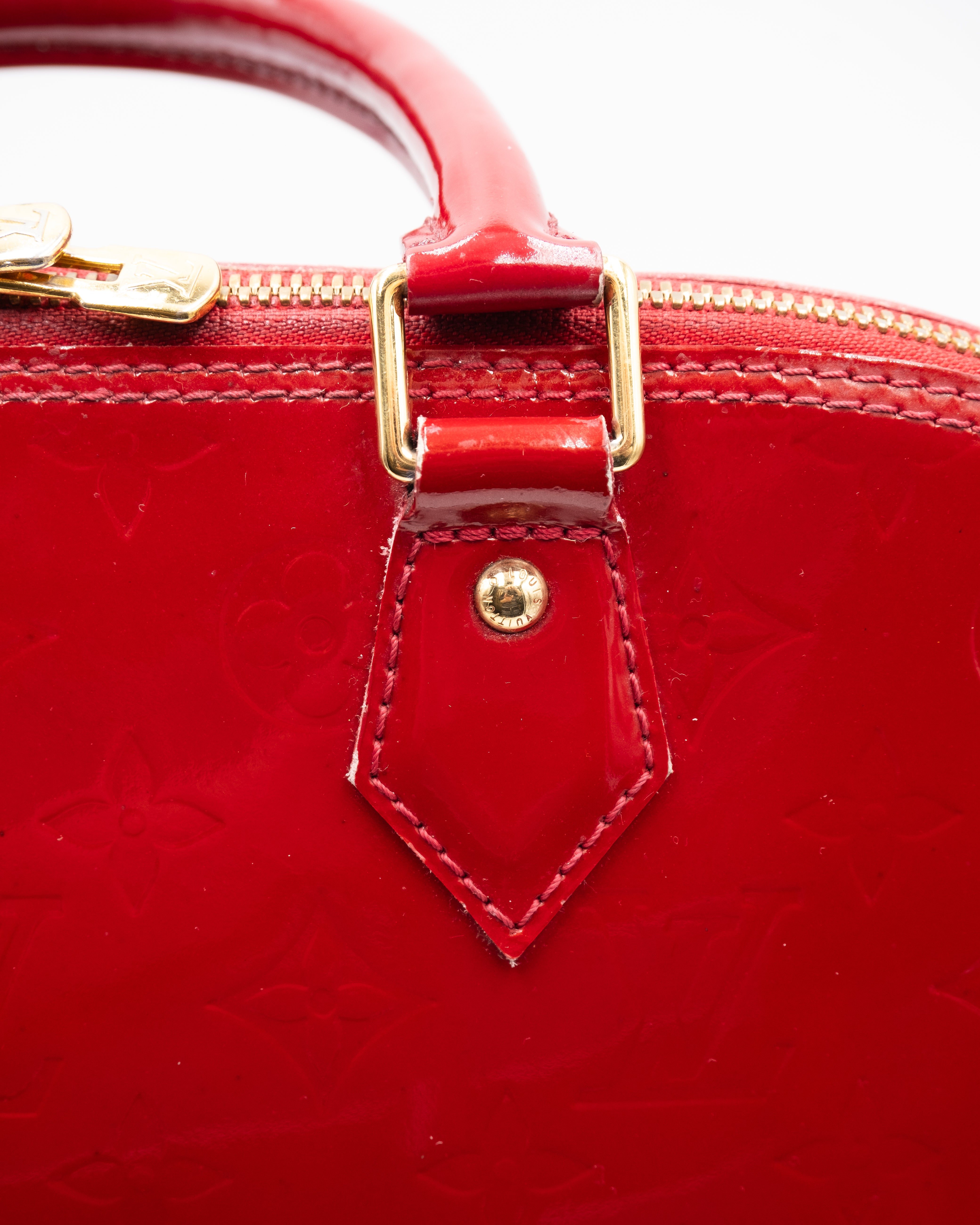 Louis Vuitton Sac à main Alma MM Vernis Rouge