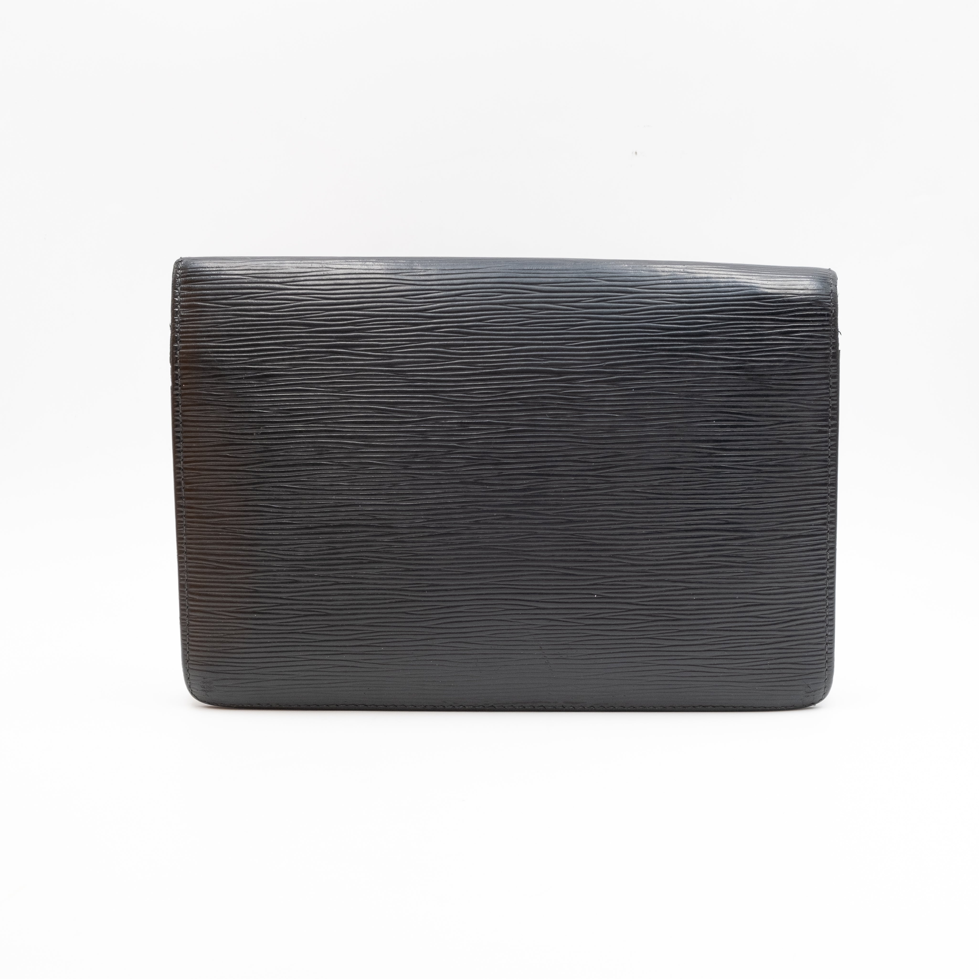 Louis Vuitton Sac Sellier Pochette avec Dragonne Cuir Epi Noir