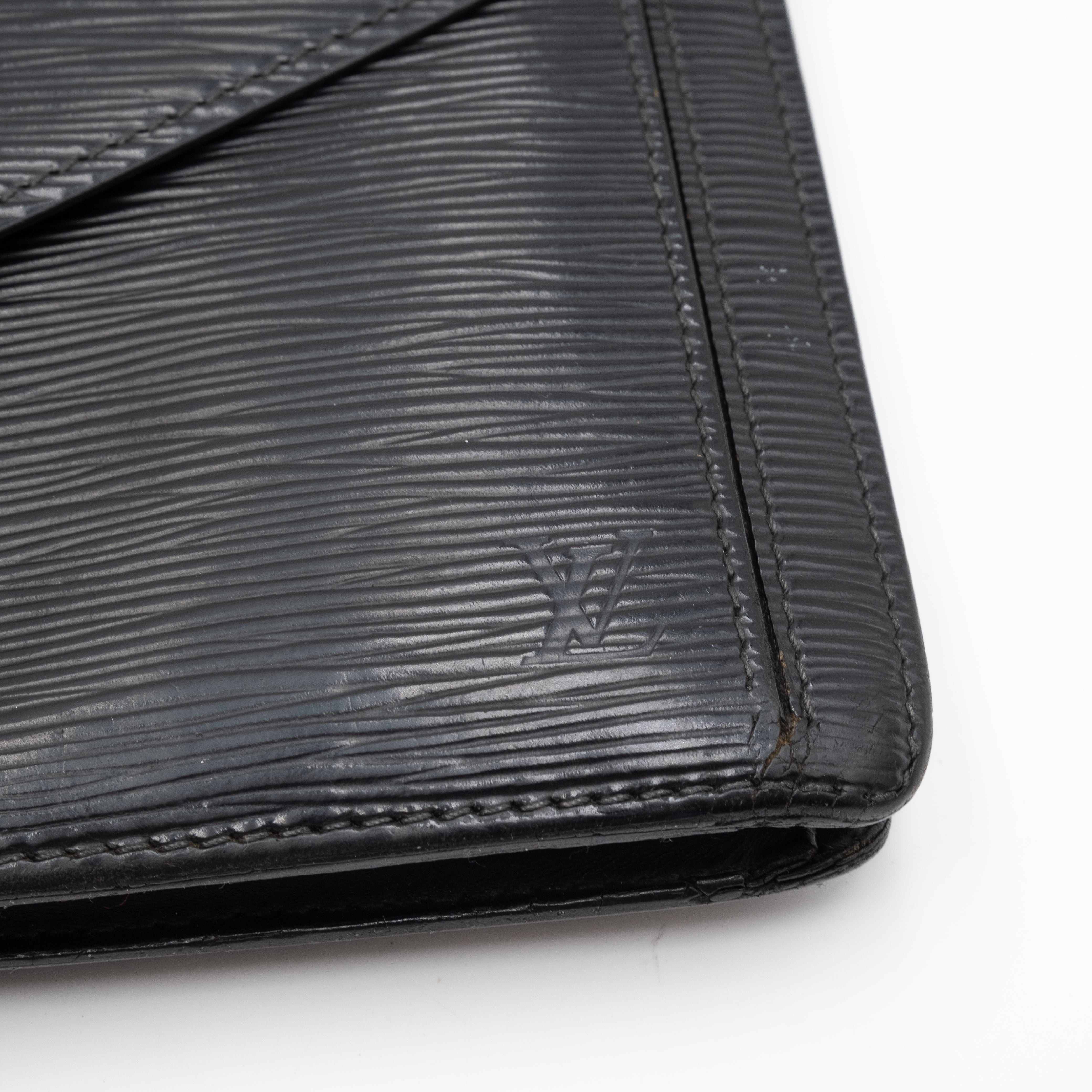 Louis Vuitton Sac Sellier Pochette avec Dragonne Cuir Epi Noir