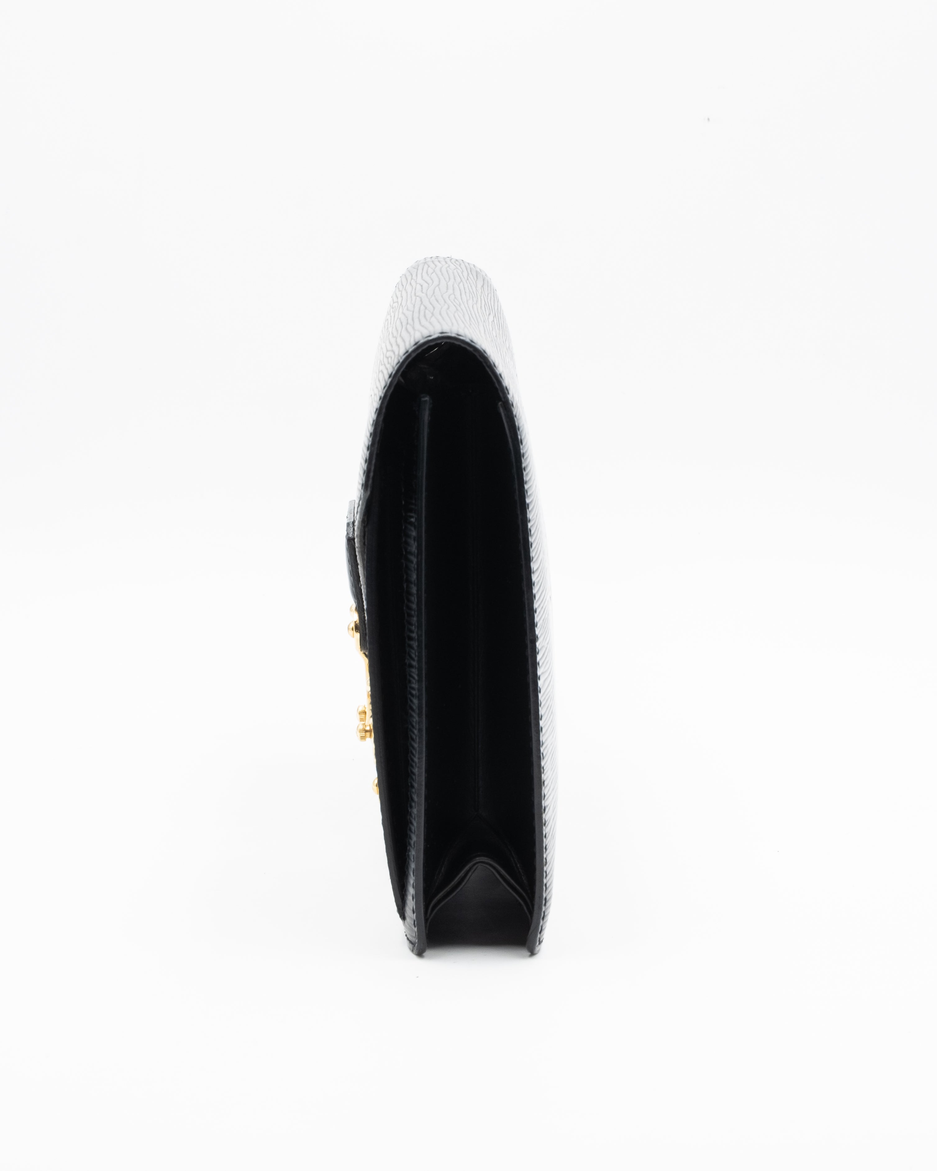Louis Vuitton Sac Pochette avec Dragonne Cuir Epi Noir