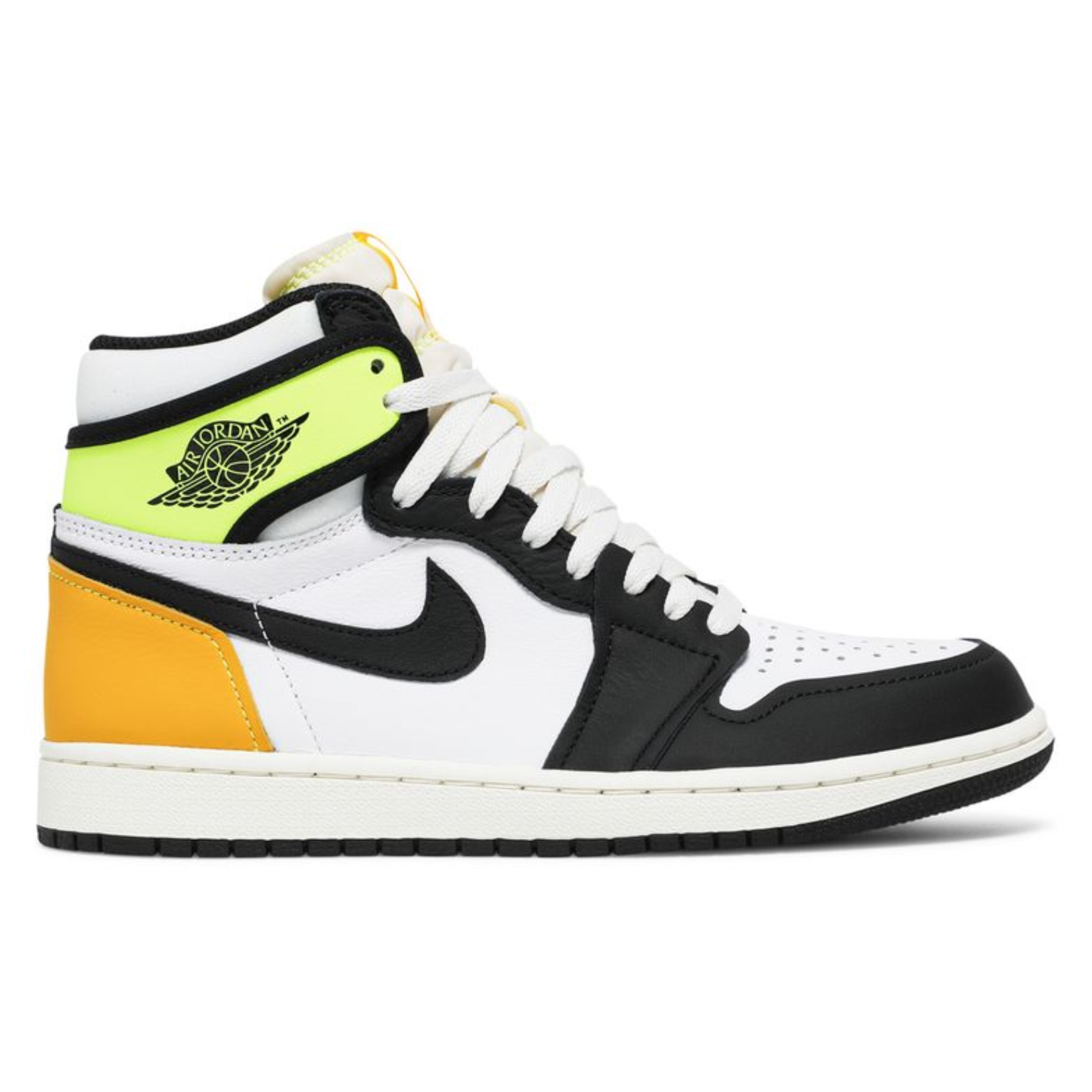 Air Jordan 1 Retro High White Black Volt University Gold