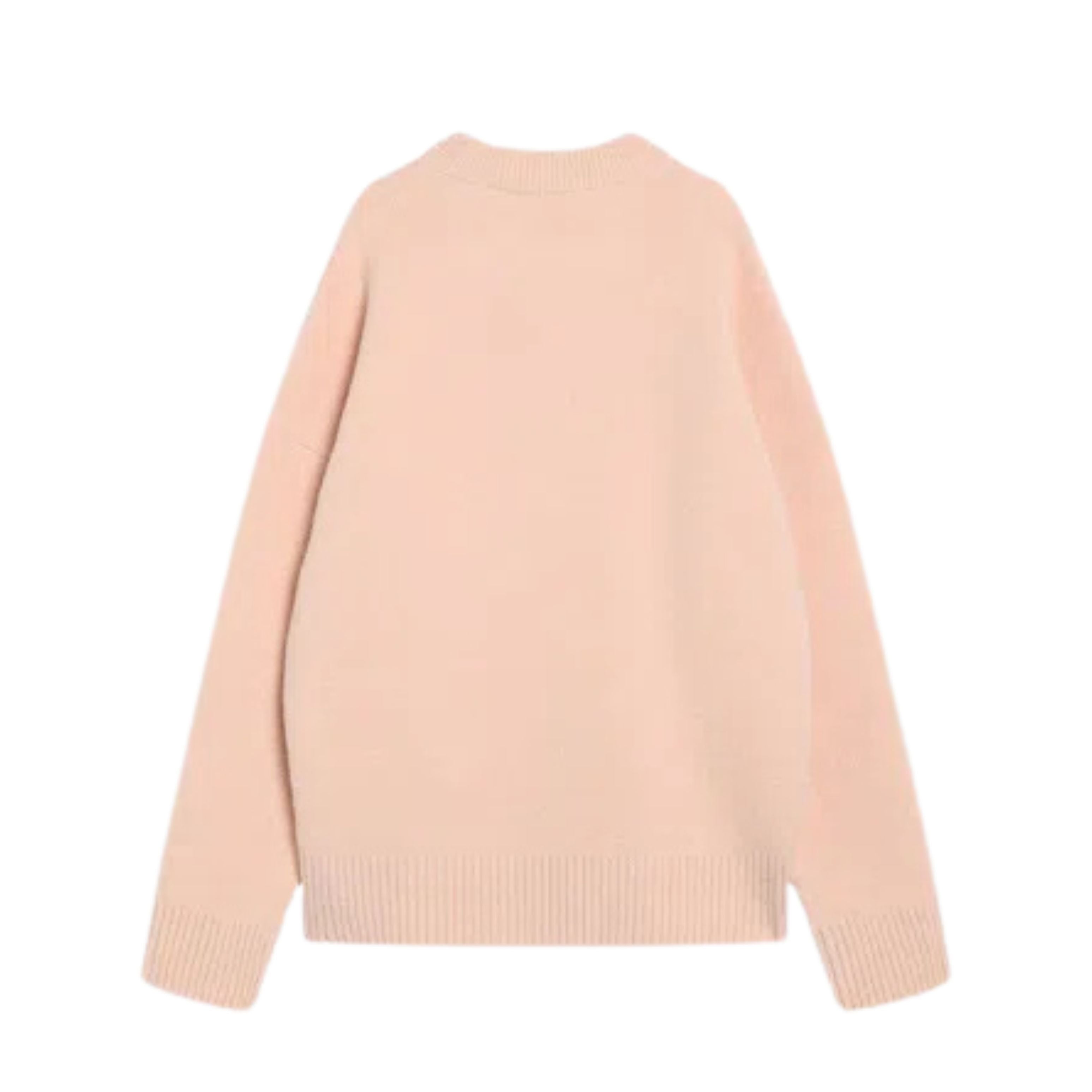 Ami Paris Pull Crewneck Rose Ami de Coeur Blanc