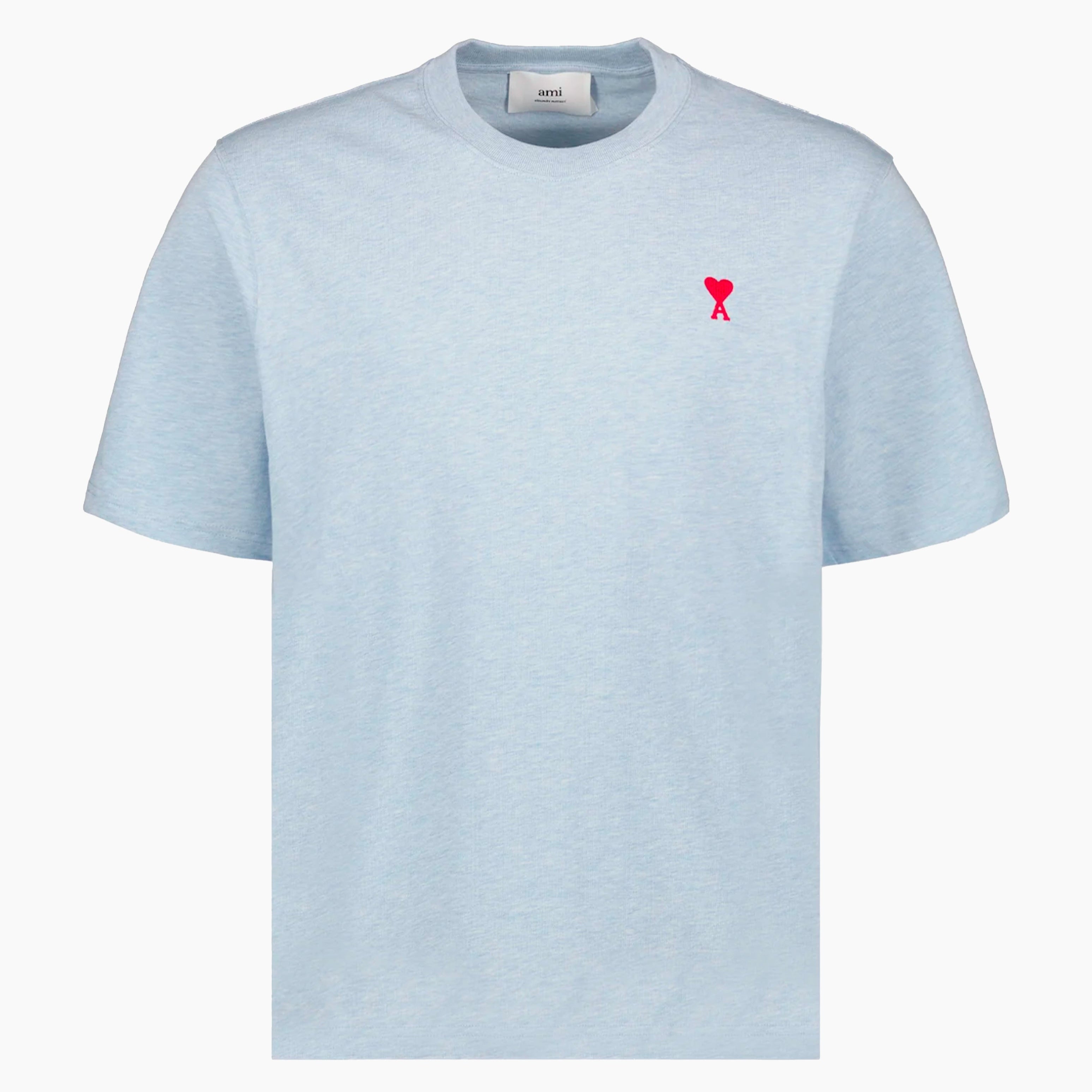 Ami Paris T-Shirt Bleu clair Ami de Coeur Rouge