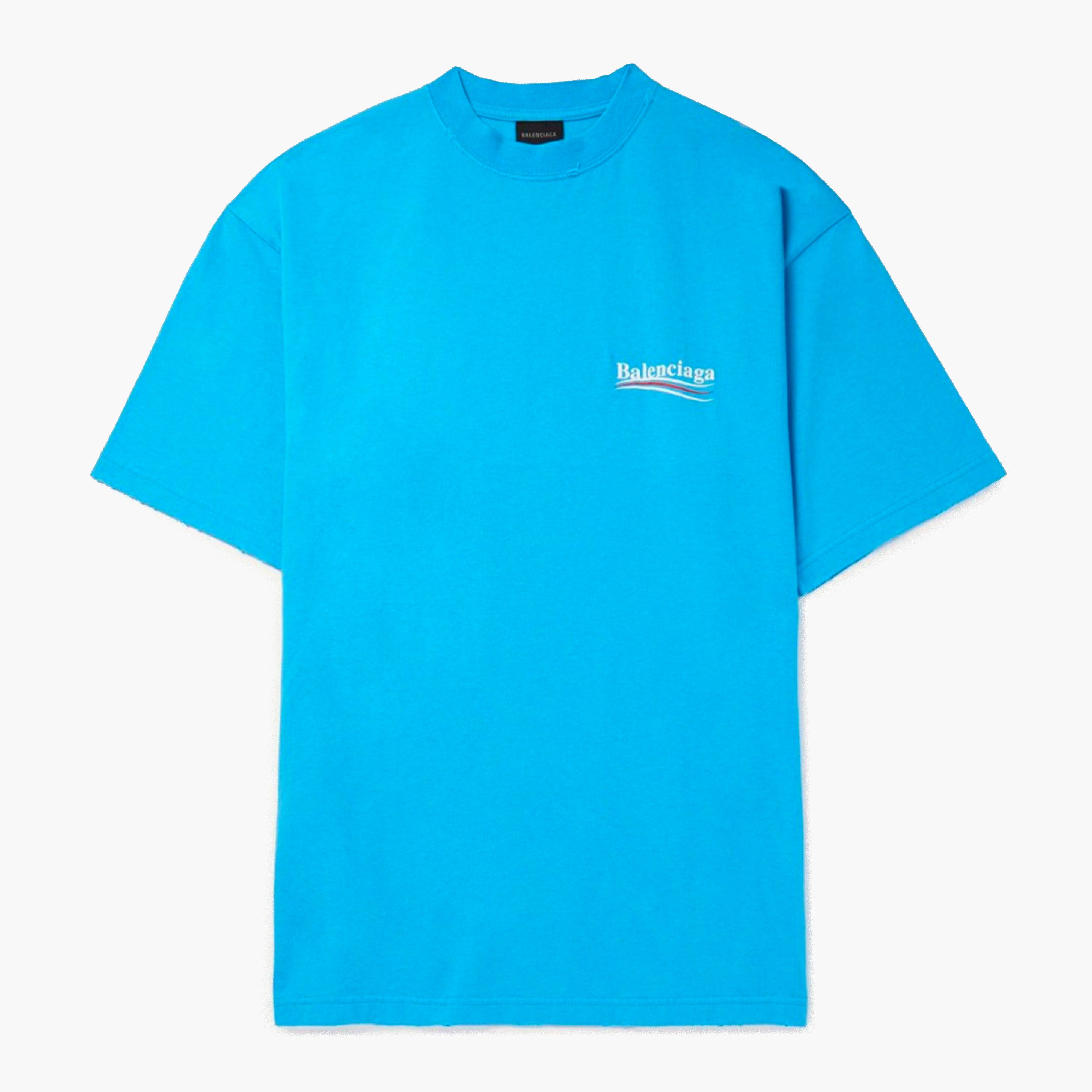 Balenciaga T-Shirt Political Campaign Bleu clair