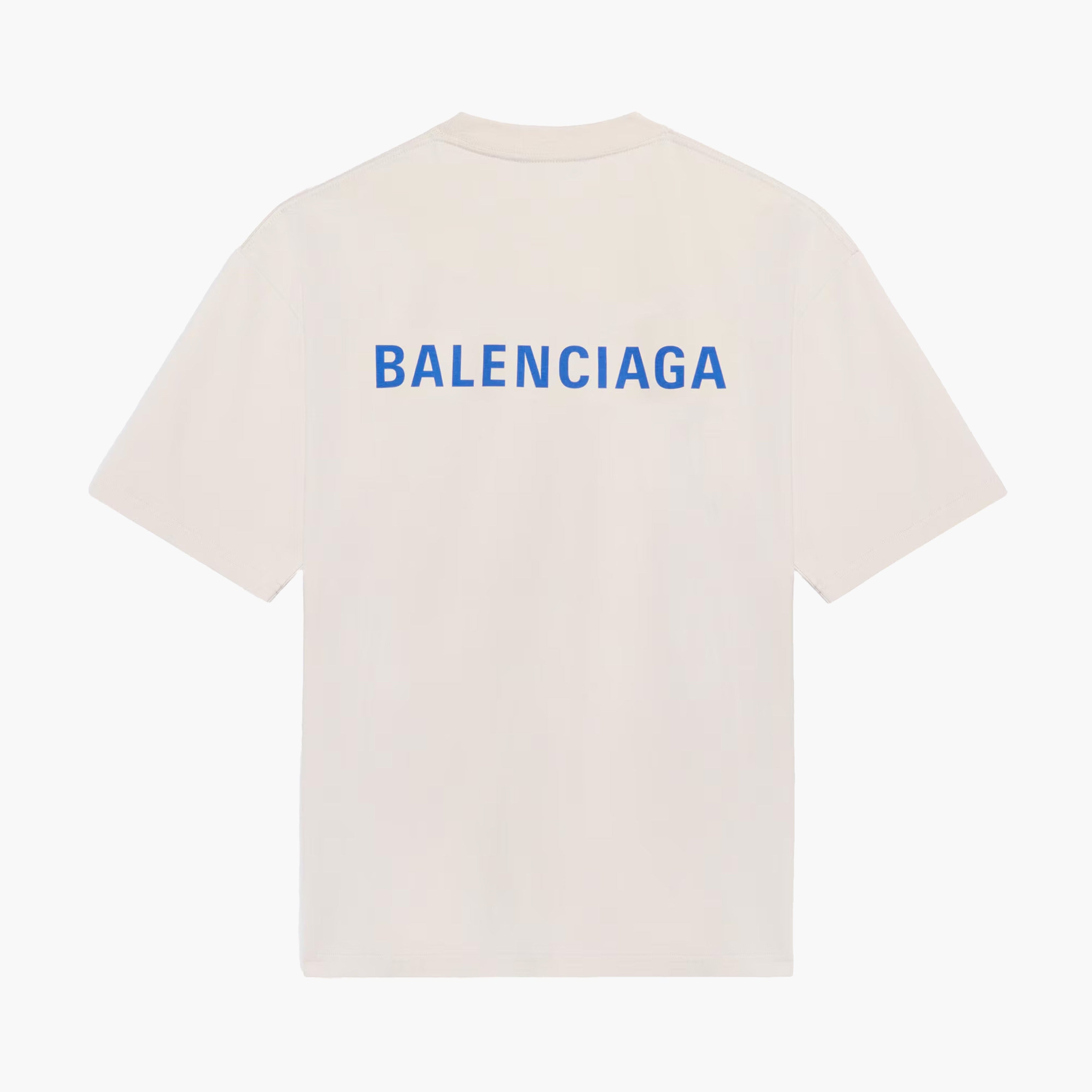 Balenciaga T-Shirt Back Logo Crème