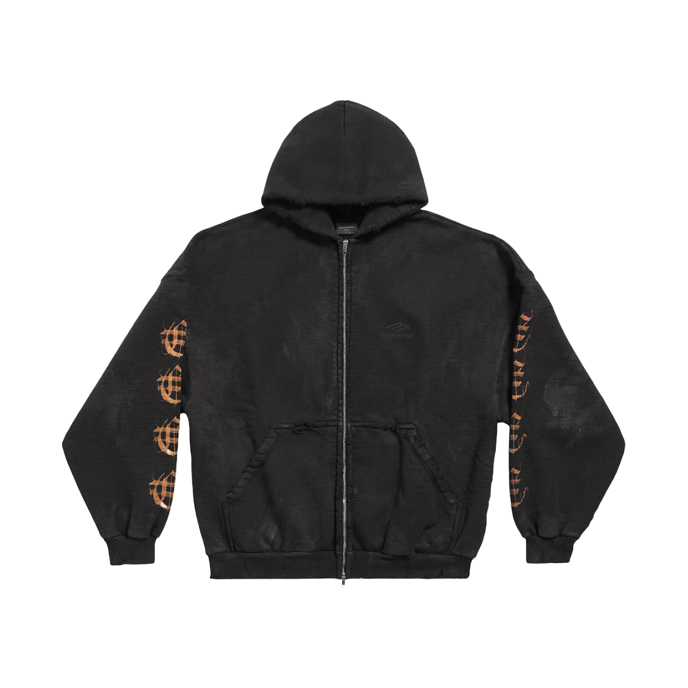 Balenciaga Heavy Metal Outerwear Zip-Up Oversized Hoodie