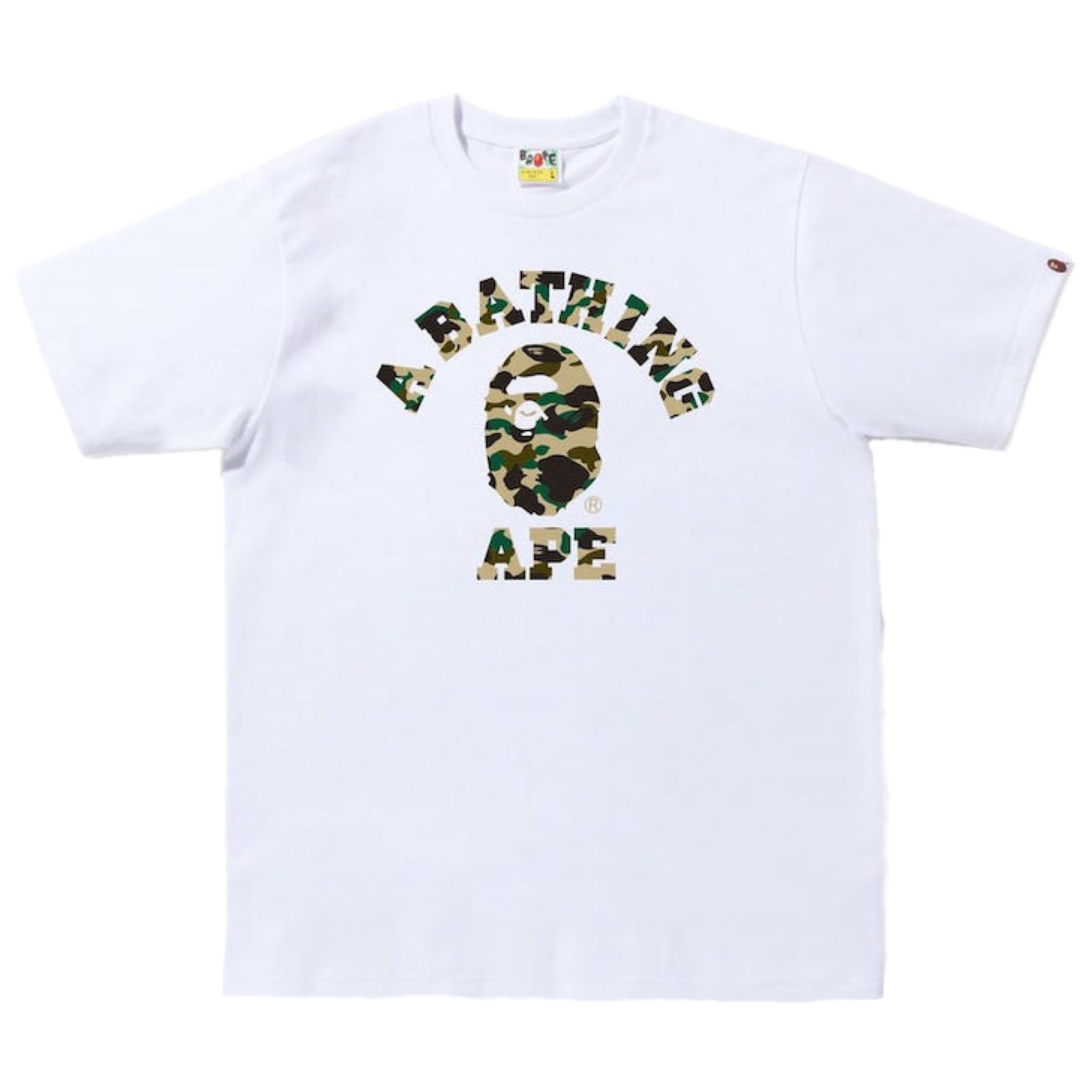 Bape 1st Camo College Relaxed Tee White/Yellow 2021