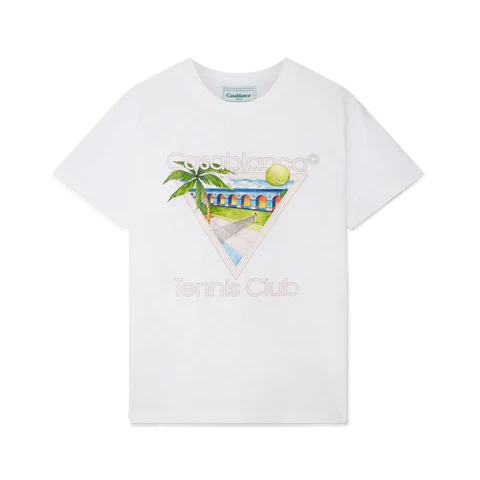 Casablanca T-shirt Tennis Club Blanc