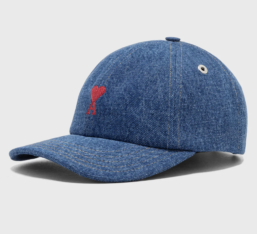 Ami Paris Casquette Ami de Coeur Rouge Bleu Denim