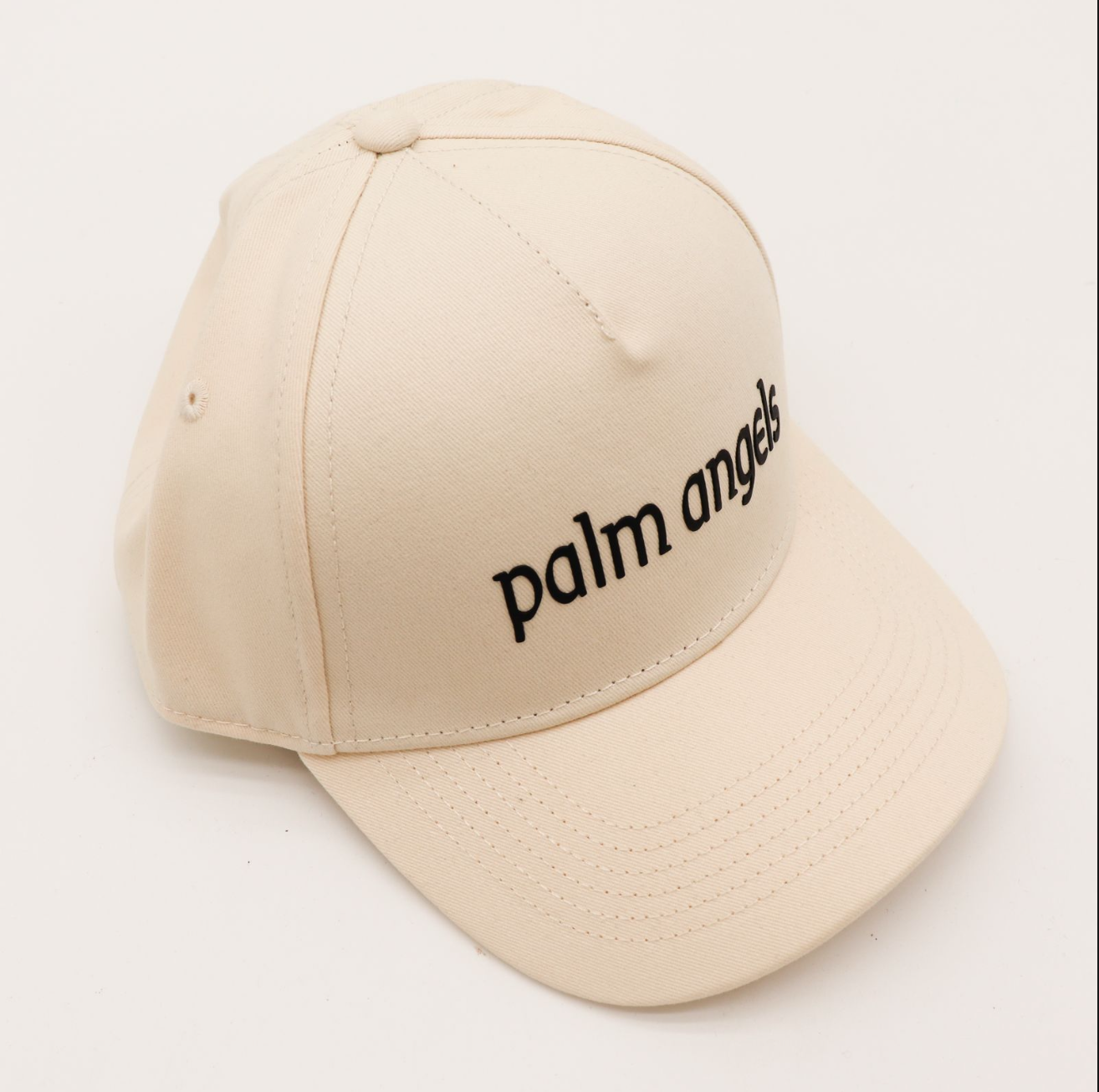 Casquette Palm Angels Blanc Logo Brodé Noir