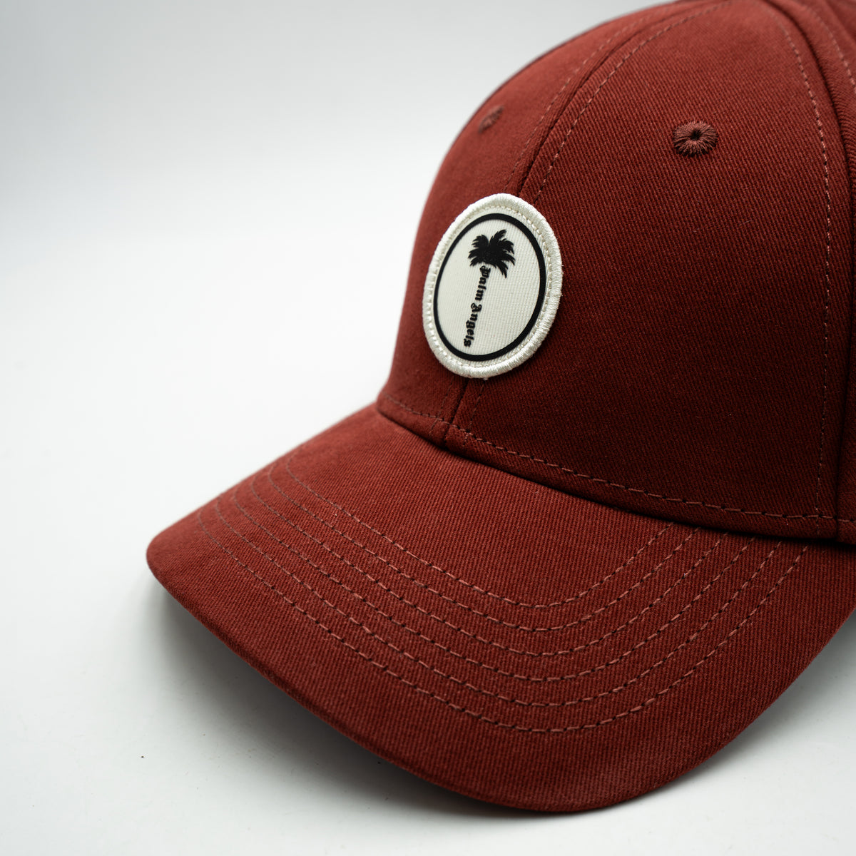 Casquette Palm Angels Logo Brodé Palm Bordeaux