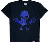 Chrome Hearts T-Shirt - blue Skull Logo - Femme