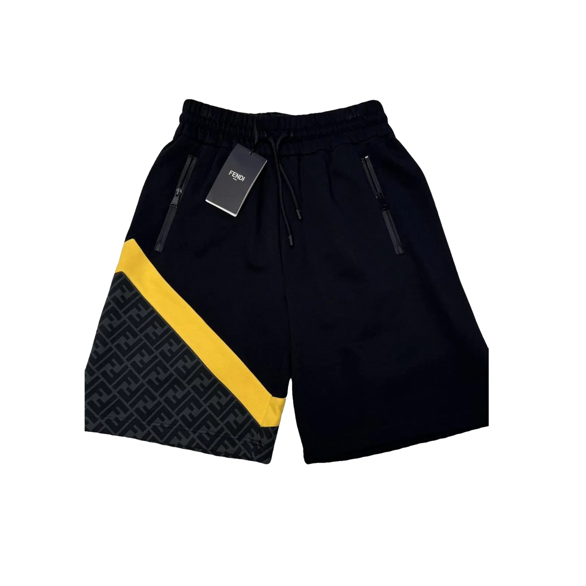 Fendi Short Noir Jaune Monogramme
