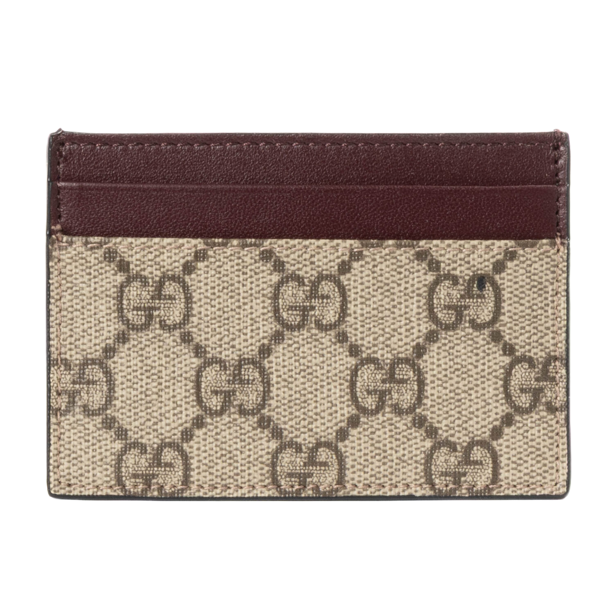 Gucci Porte-carte GG Beige Bordeaux