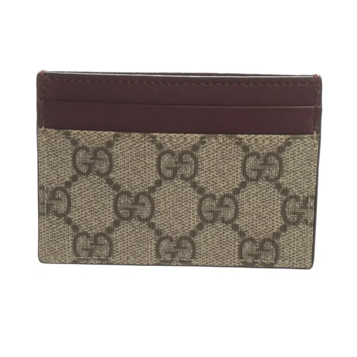 Gucci Porte-carte GG Beige Bordeaux