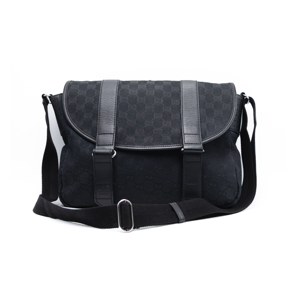 Gucci Sac à épaule en toile GG Noir