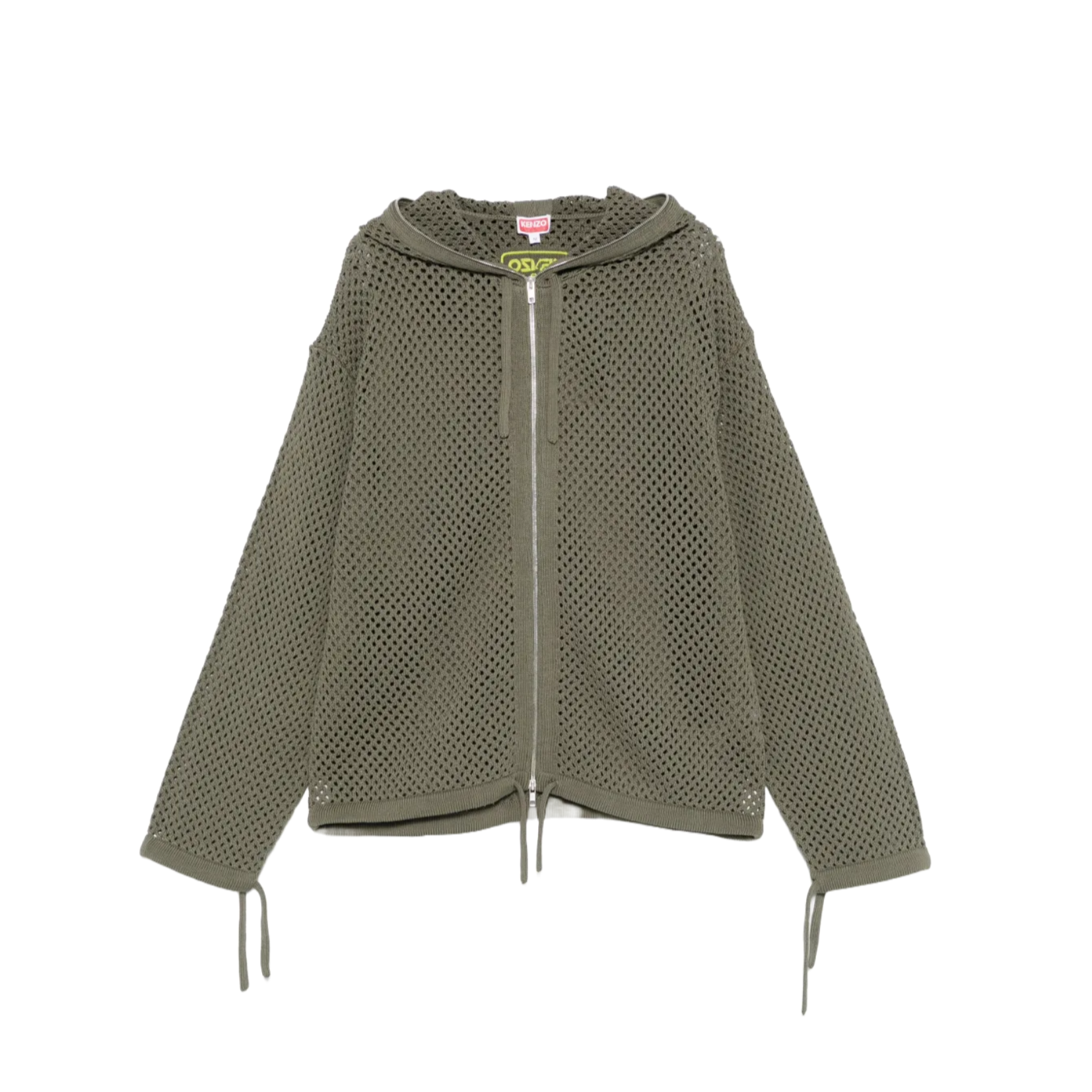 Kenzo Hoodie Fullzip En Maille Vert
