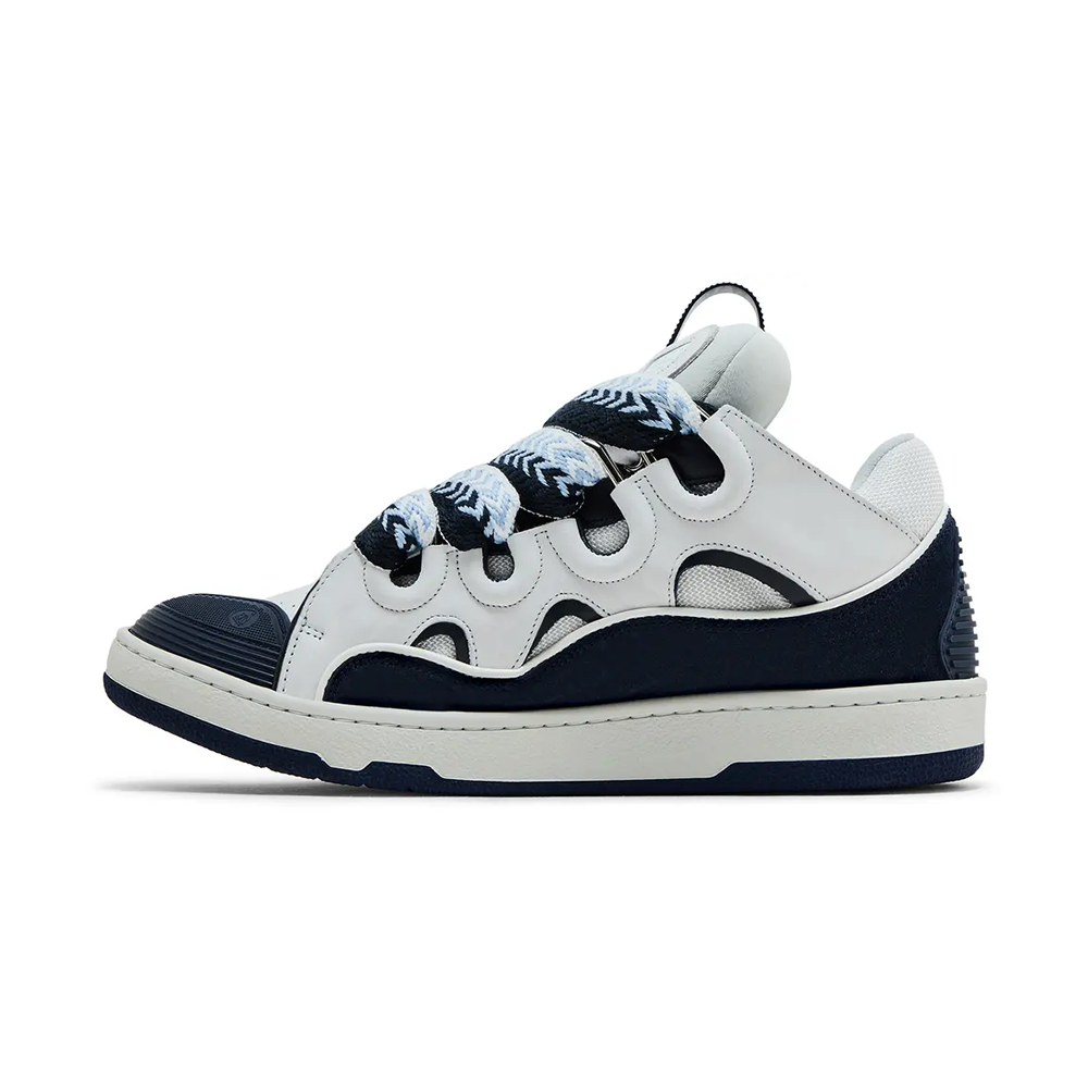 Lanvin Curb Sneakers White Navy Blue