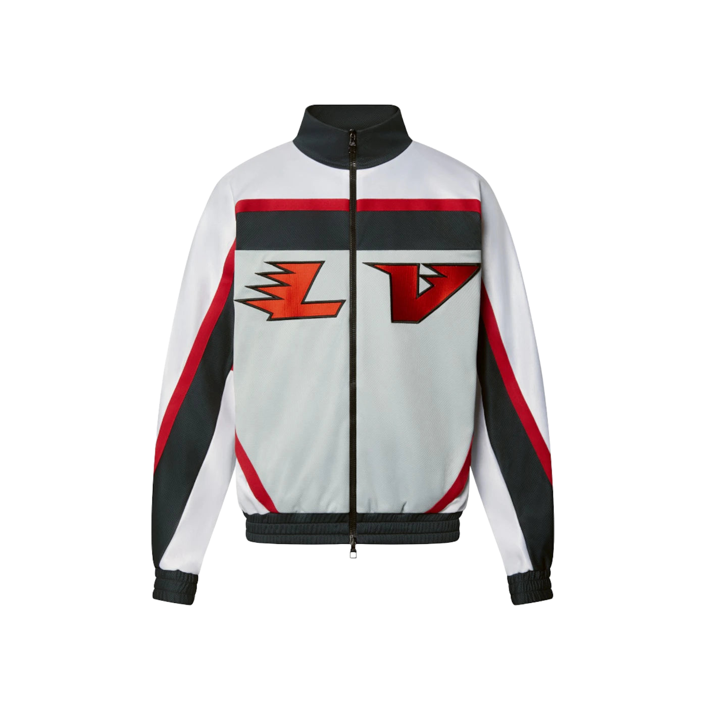 Louis Vuitton Embellished LV Graphic Hockey Tracktop Jacket White