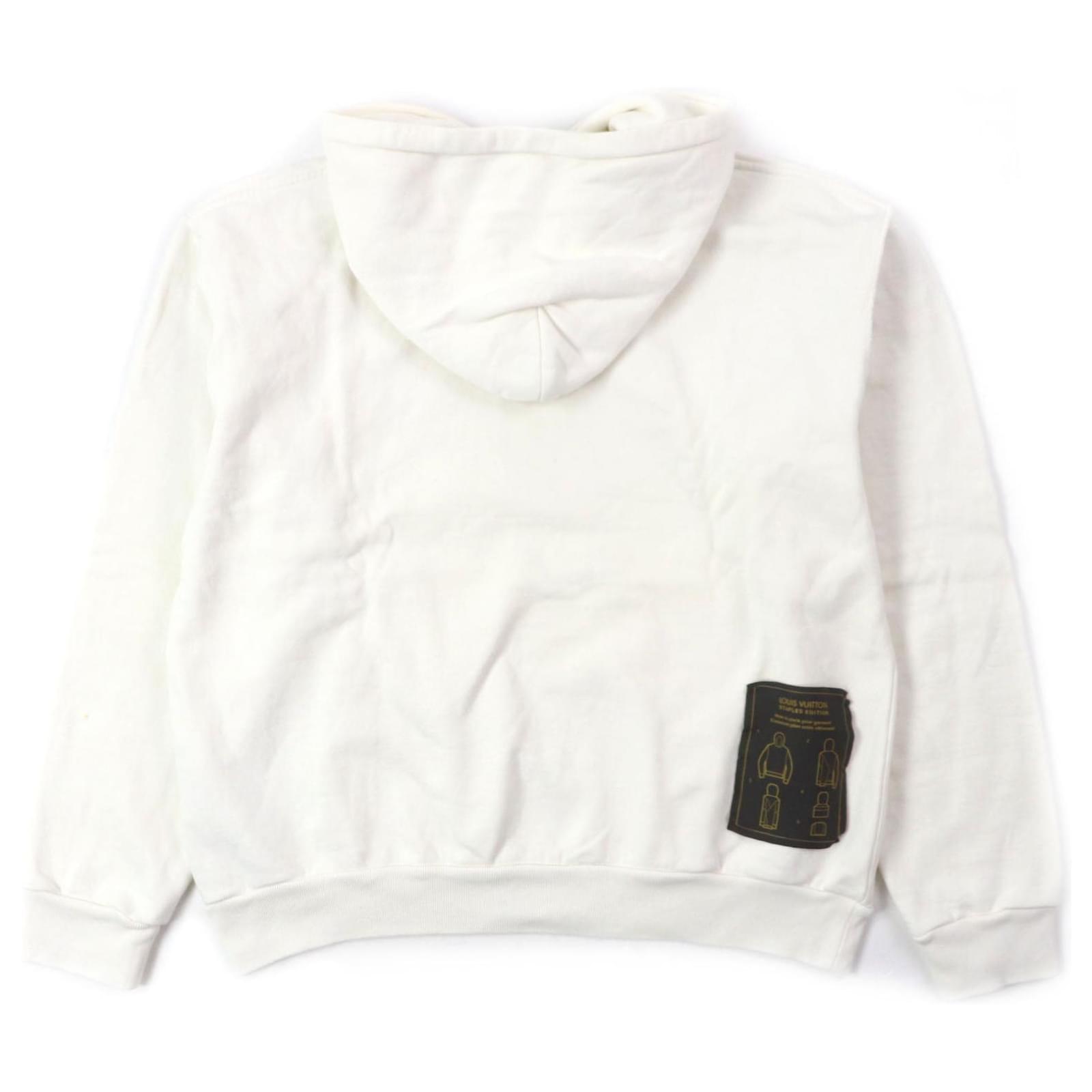 Louis Vuitton Hoodie en coton Staples Edition Louis Vuitton Blanc cassé
