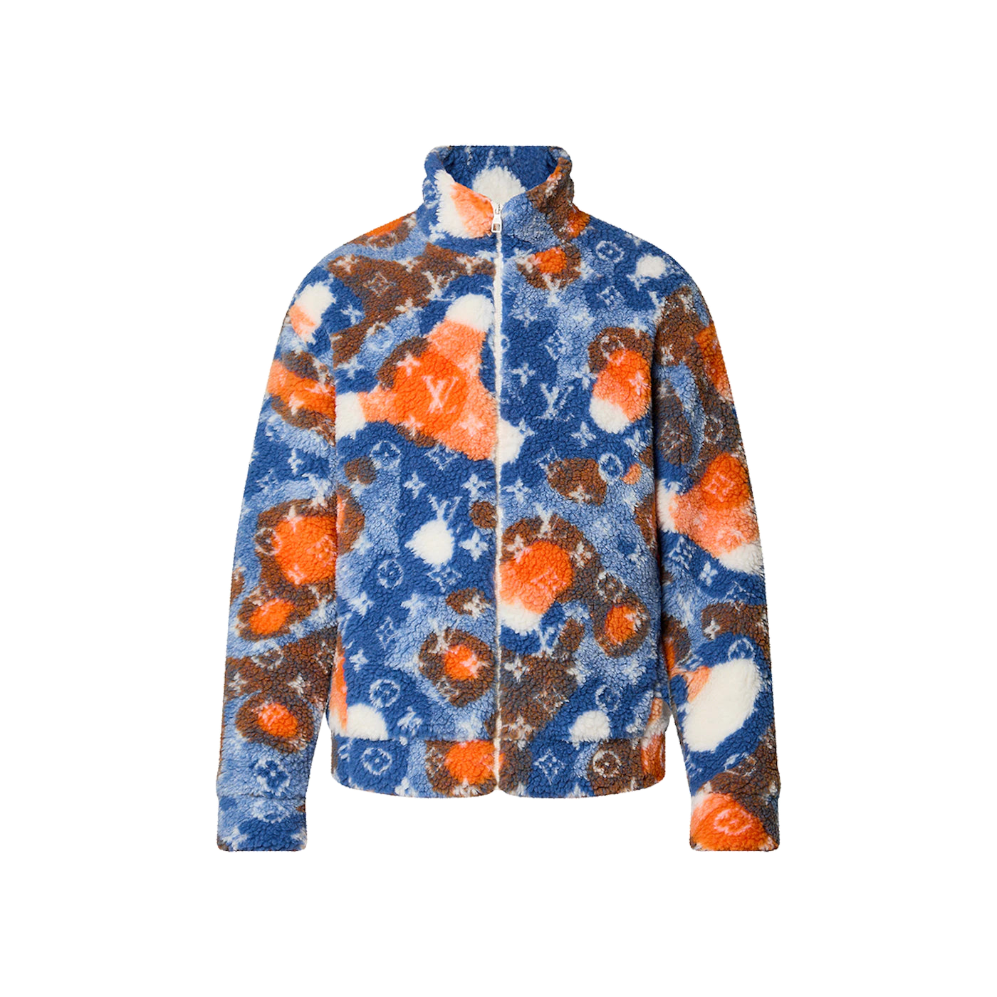 Louis Vuitton Jacquard Camouflage Fleece Blouson Bleu/Orange/Blanc