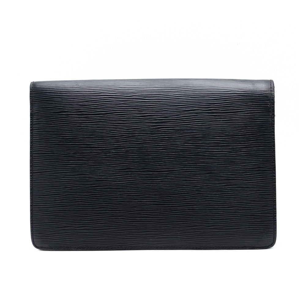 Louis Vuitton Pouch Bag with Epi Leather Wrist Strap Black