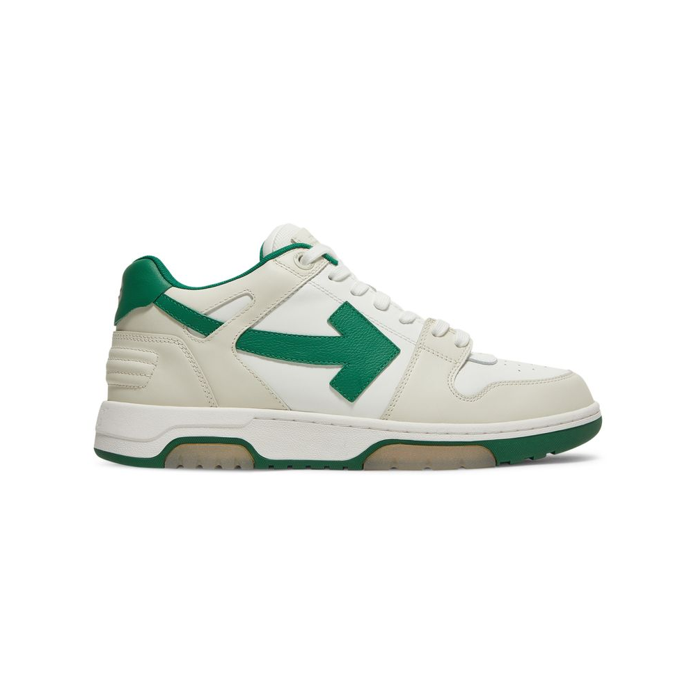 OFF-WHITE Out Of Office "OOO" Low Tops White Green 2021