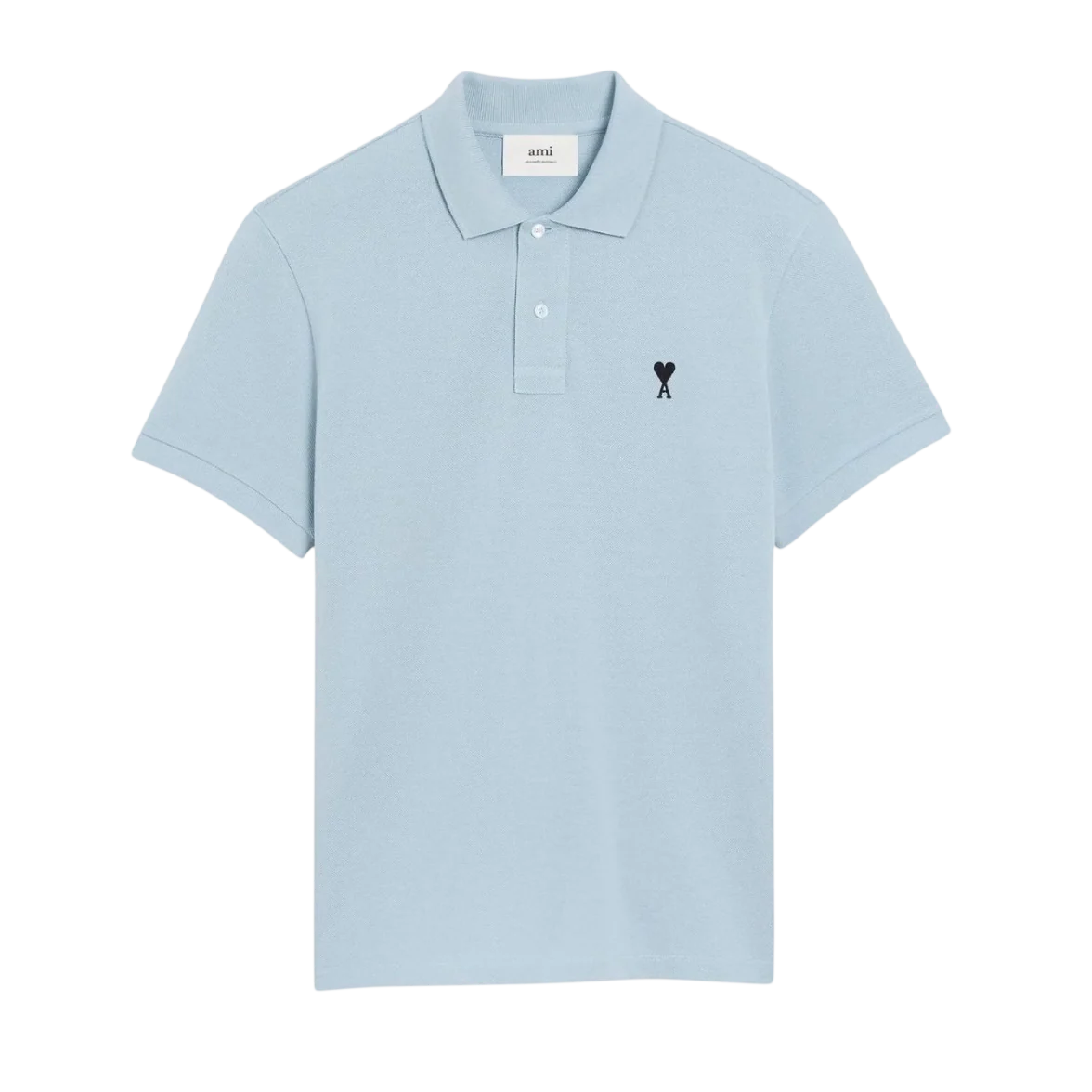 Polo Ami Paris Bleu Ciel De Coeur Noir