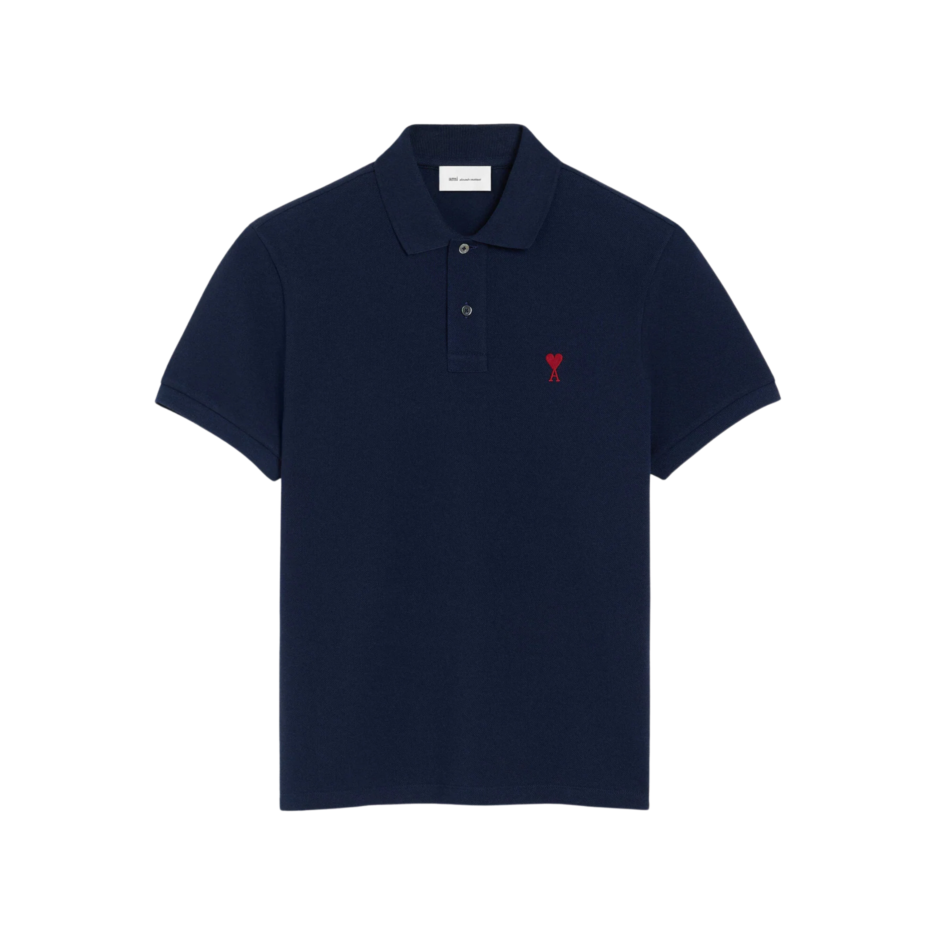 Polo Ami Paris Marine De Coeur Rouge