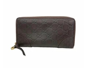Portefeuille long Gucci Guccissima cuir marron