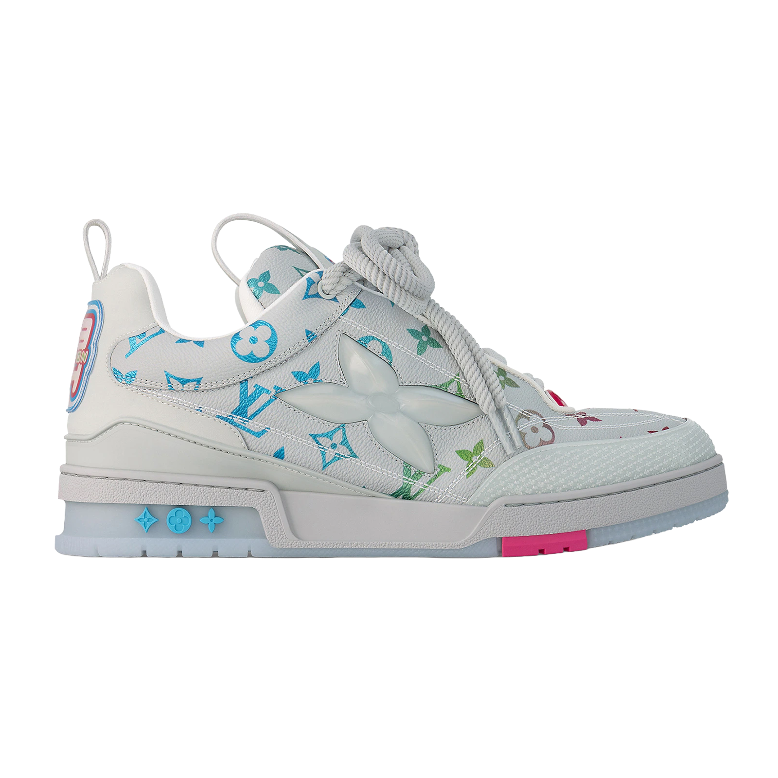Sneaker Louis Vuitton LV Skate gris avec monogramme dégradé