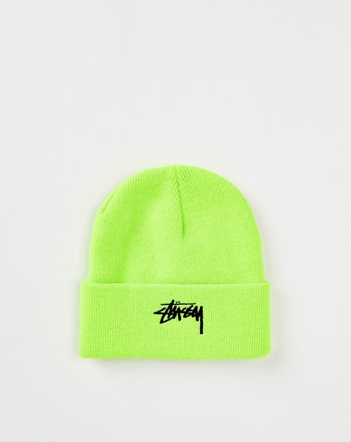 Stussy STUSSY STOCK CUFF BEANIE FLO GREEN
