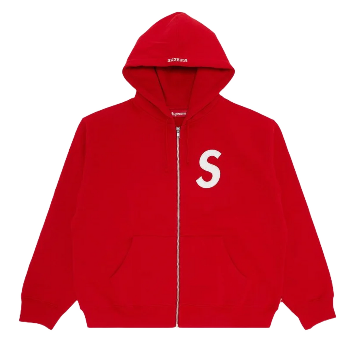 Supreme S Logo Zip Up Hooded Sweatshirt Red