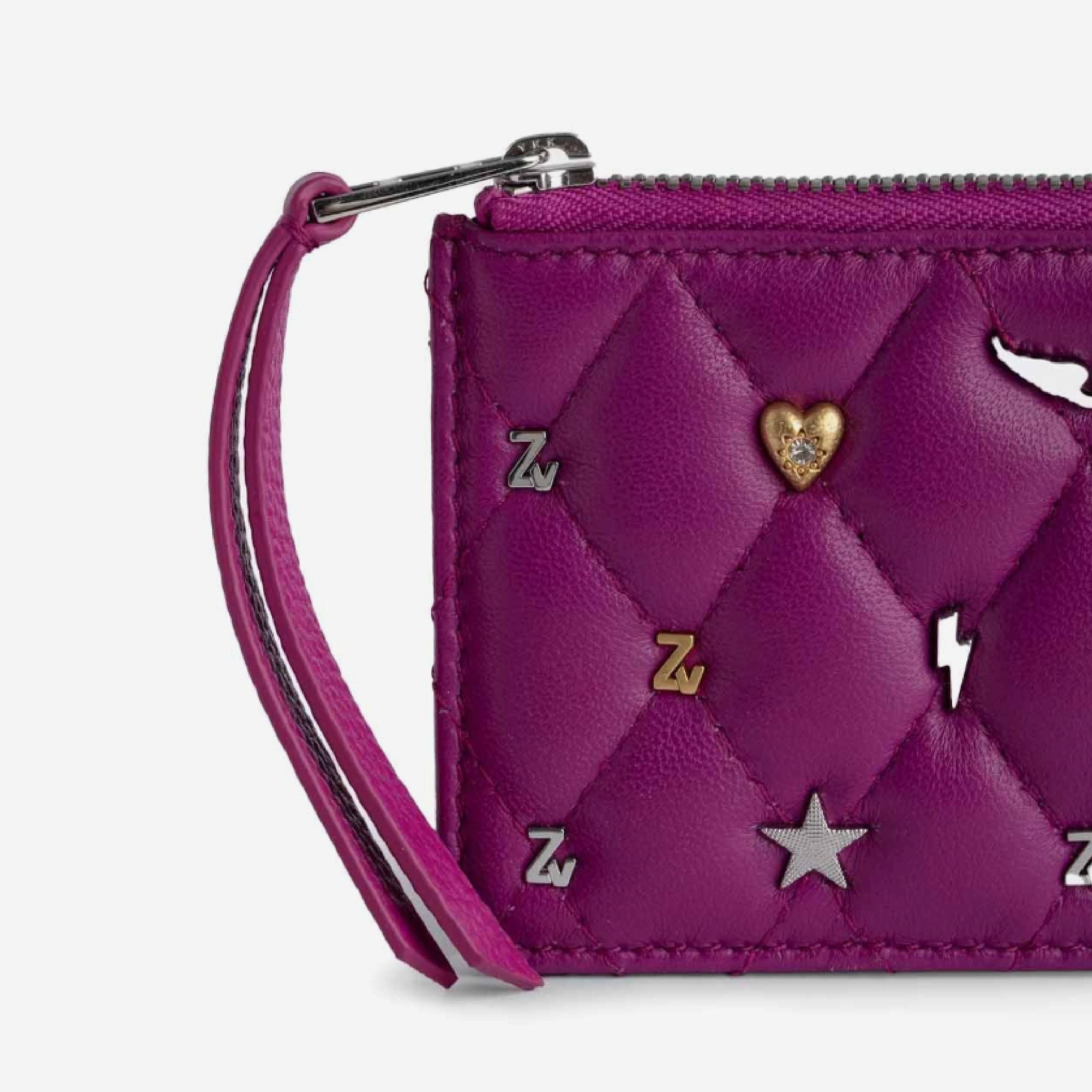 Zadig & Voltaire Porte Carte Lucky Charms Glam Violet