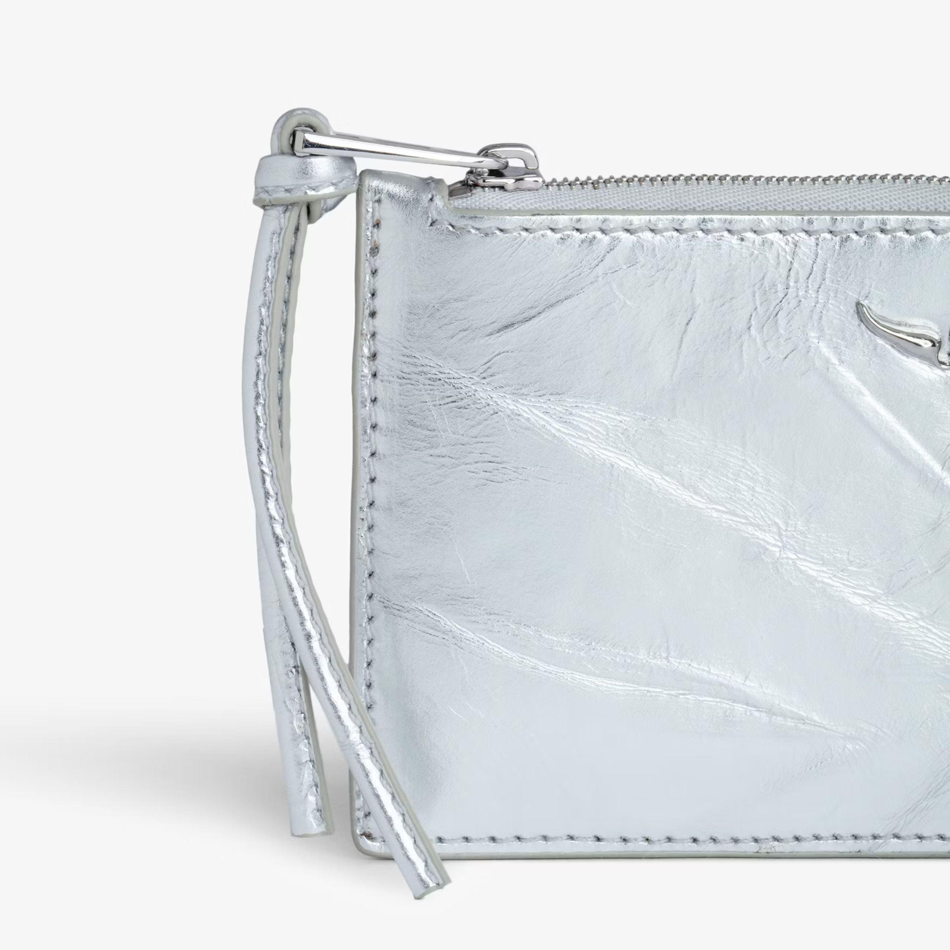 Zadig & Voltaire Porte Monnaie Long Eternal Creased Silver