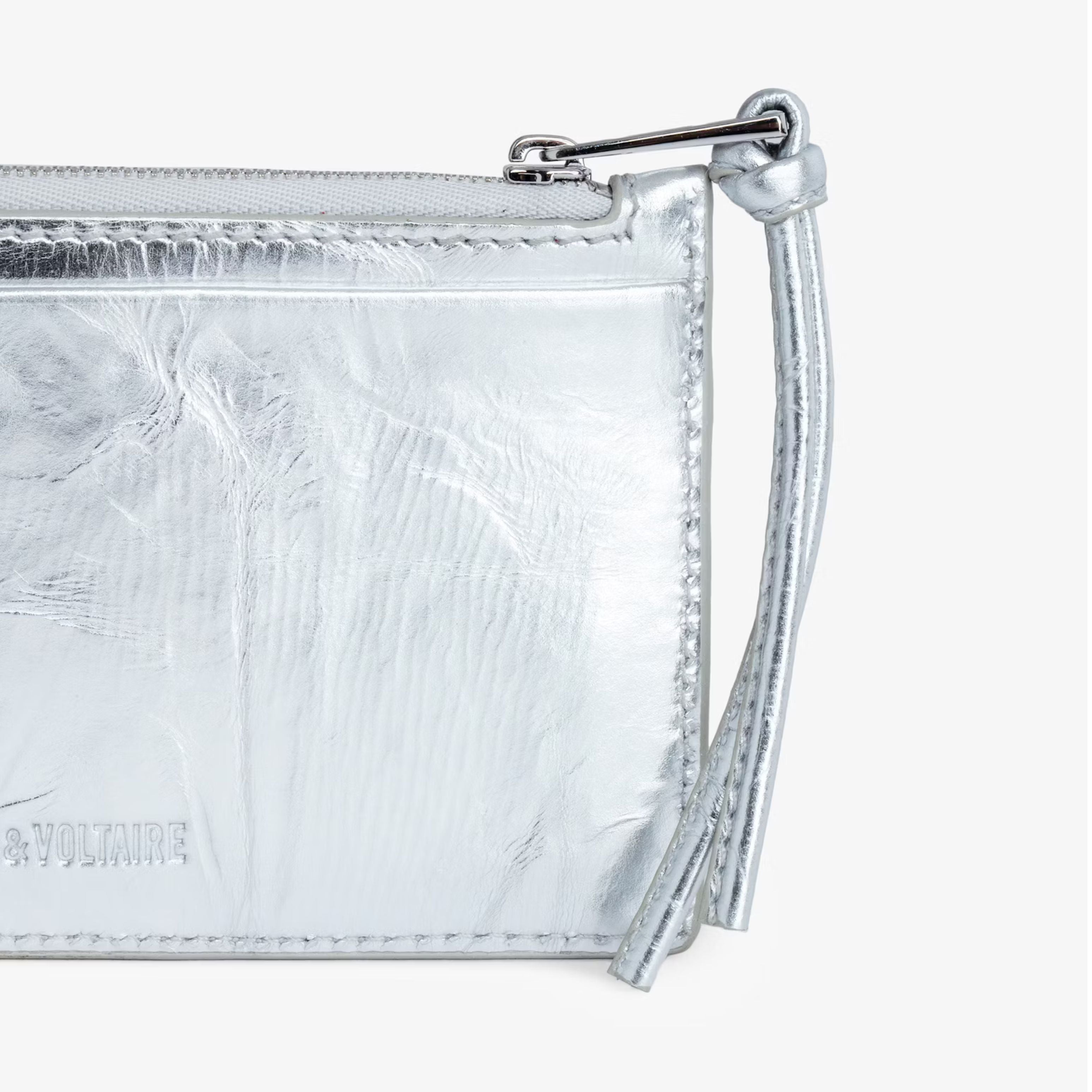 Zadig & Voltaire Porte Monnaie Long Eternal Creased Silver