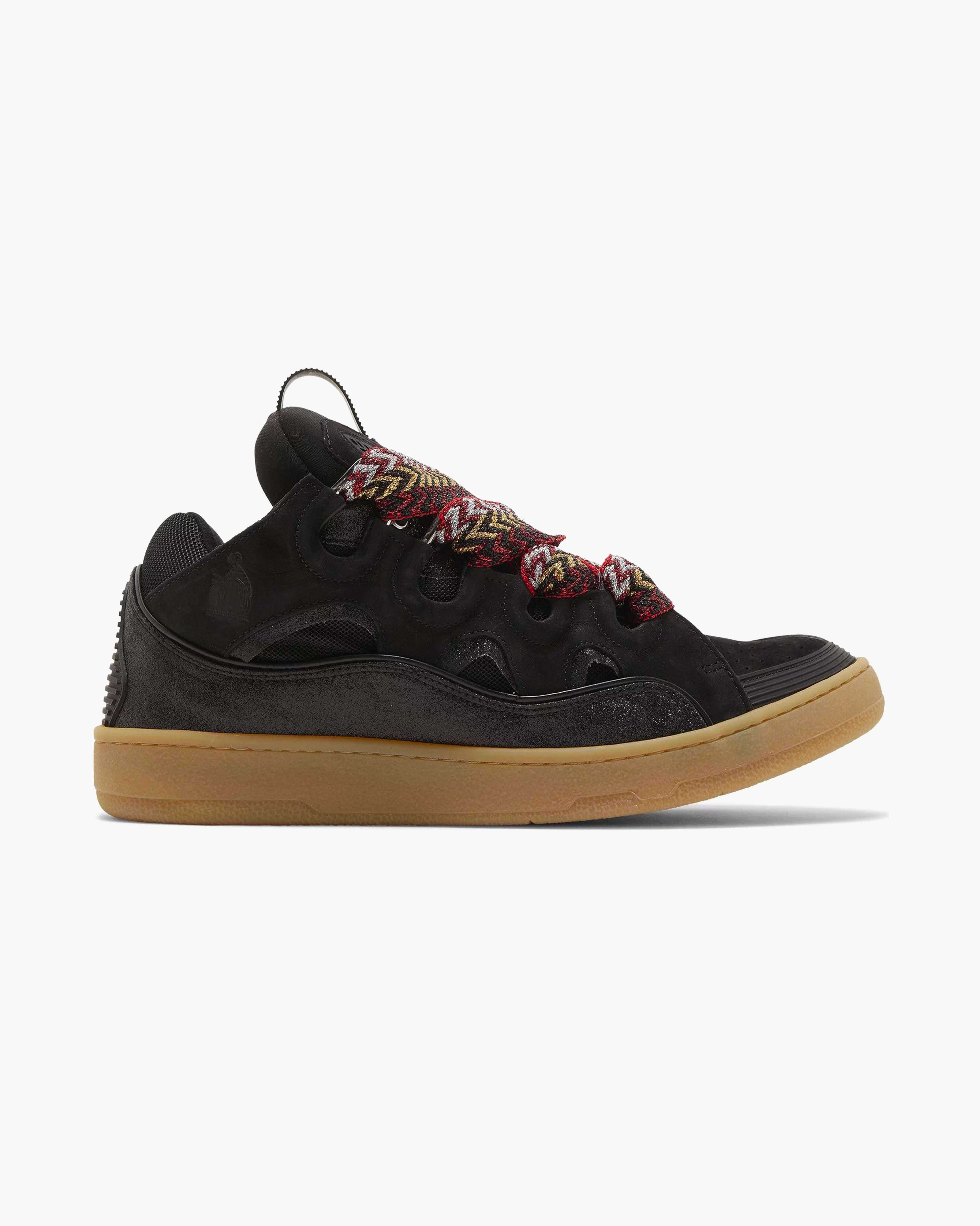 Lanvin Leather Curb Sneaker Black Gum Strap