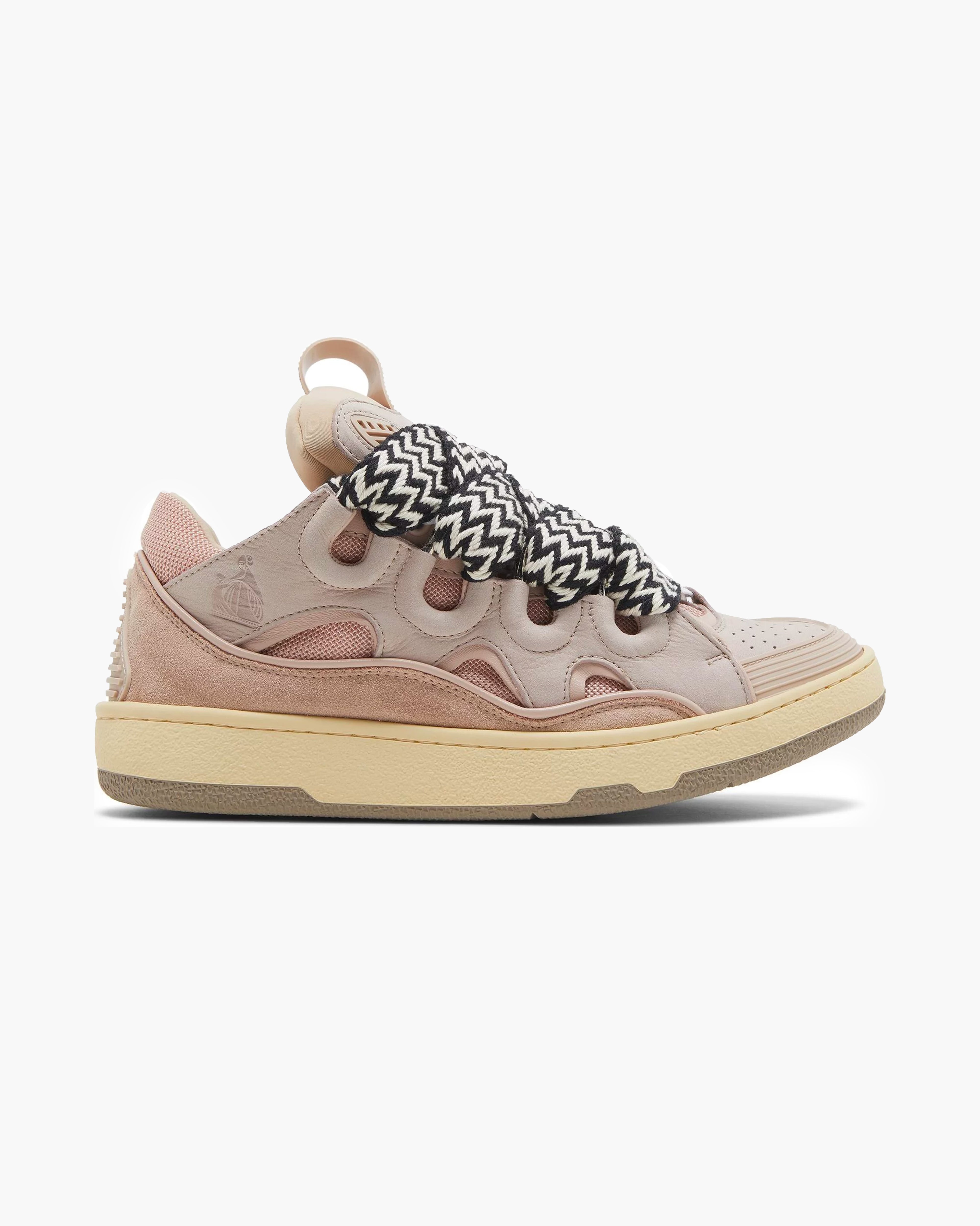 Leather Curb Sneaker Pink