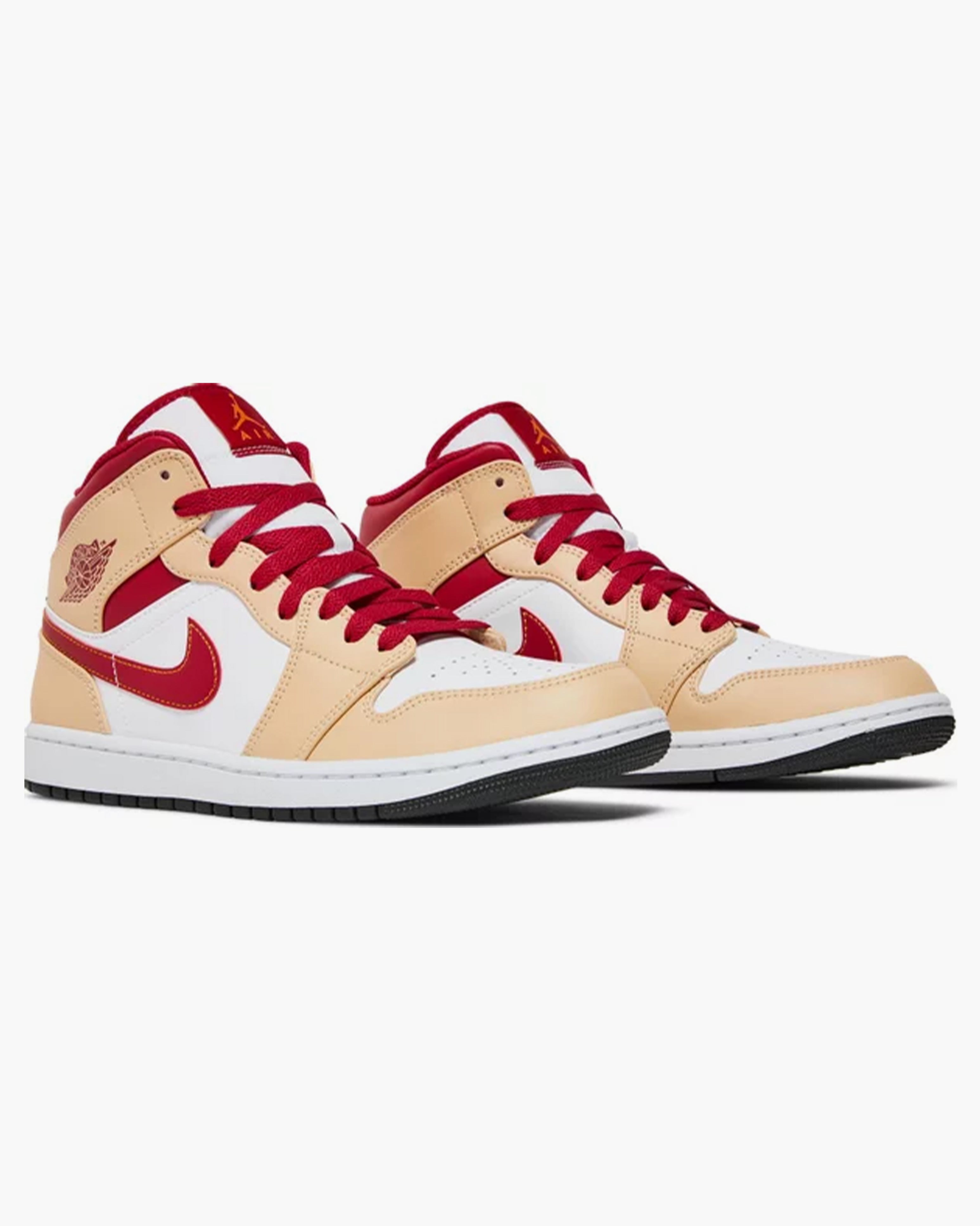 Air Jordan 1 Mid Light Curry Cardinal