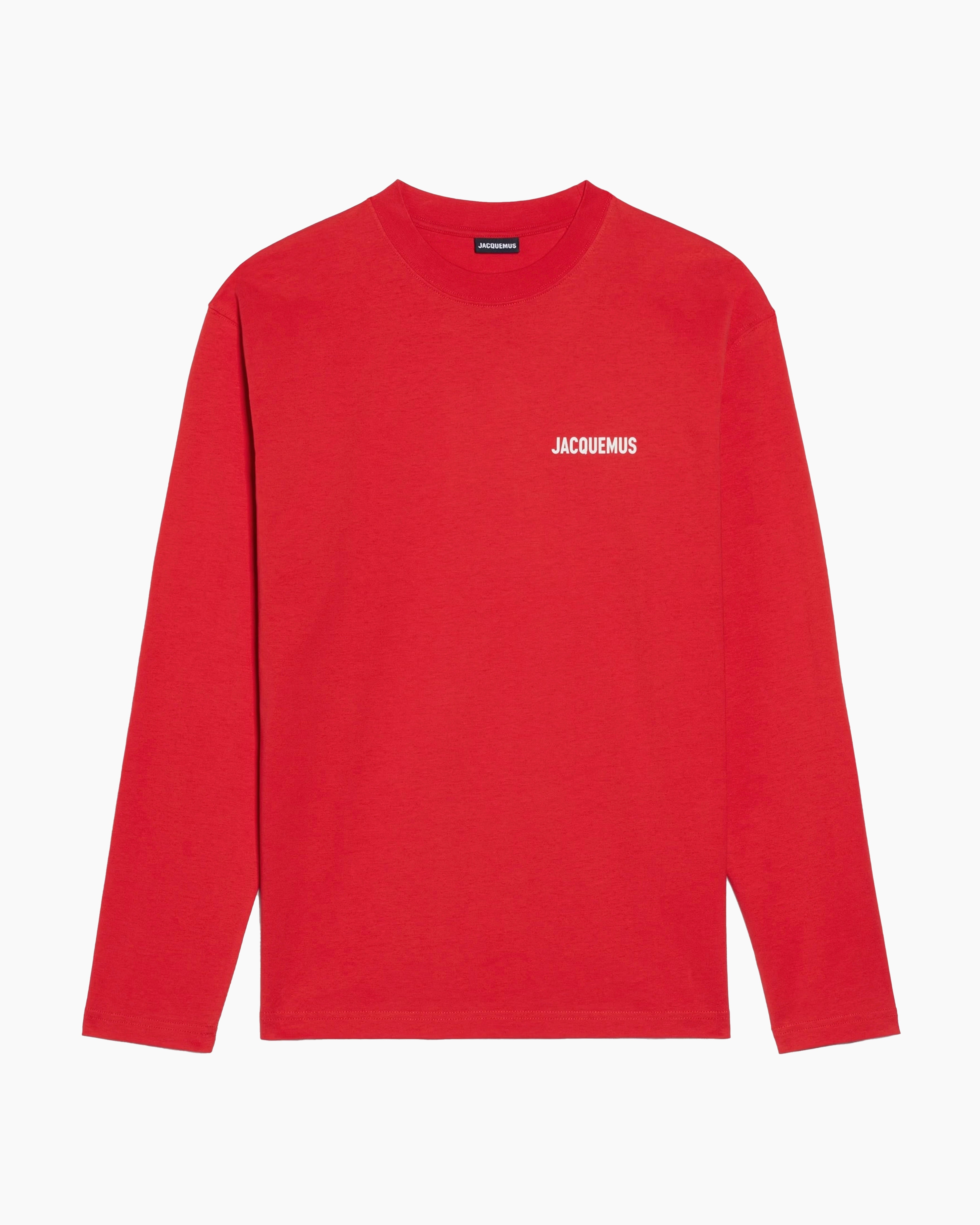 JACQUEMUS Rouge T-shirt en coton à manches longues Le Tshirt